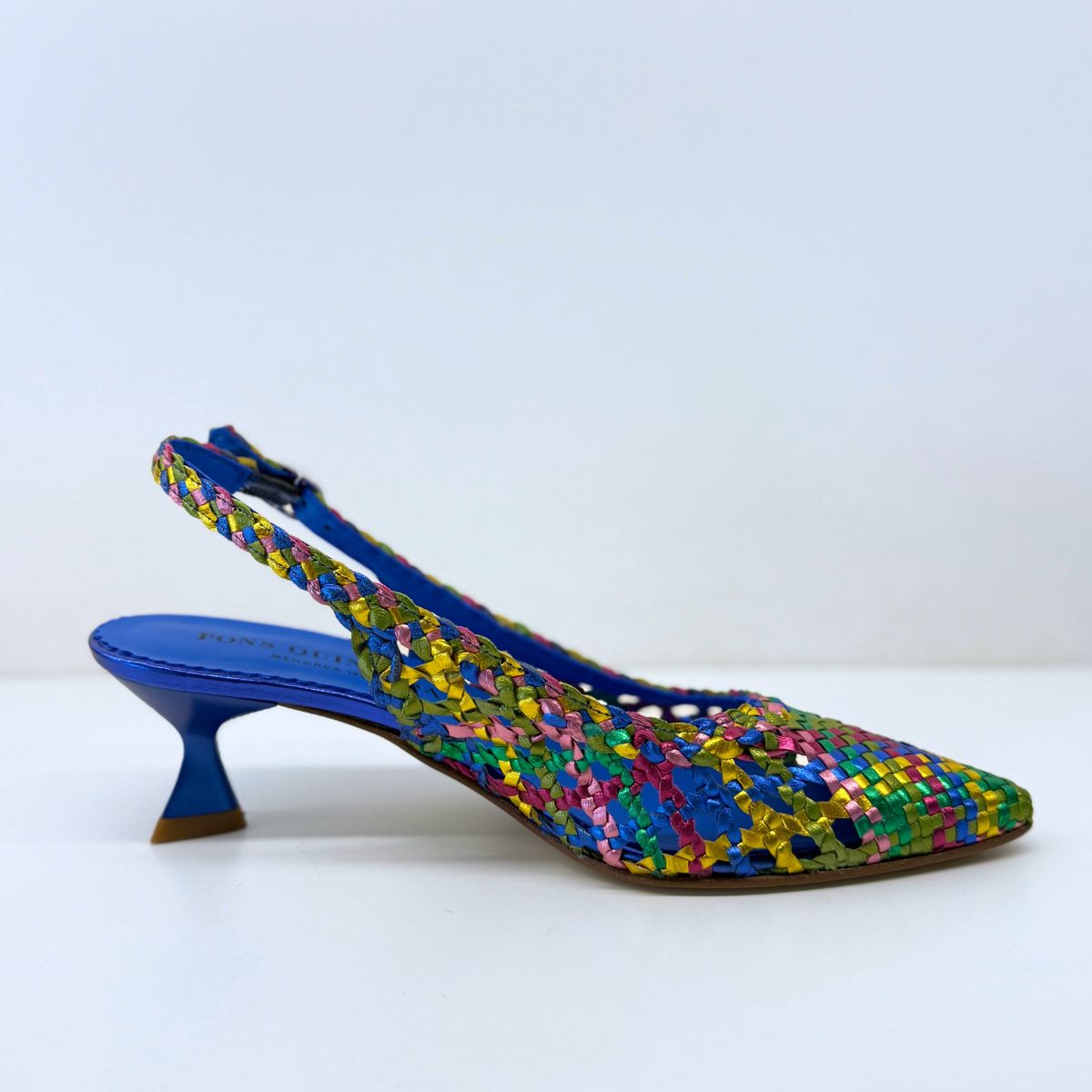 Pons Quintana - Slingback in pelle intrecciata con cinturino