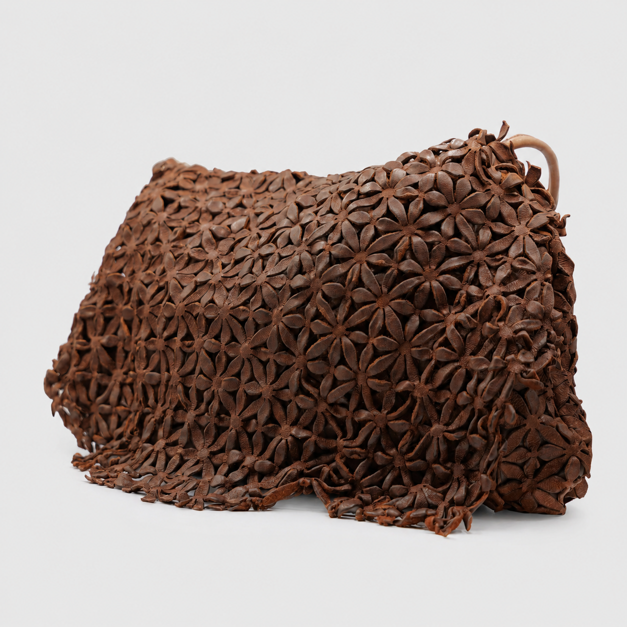 Soho Bags - Borsa a Tracolla in Pelle Intrecciata Floreale Cuoio