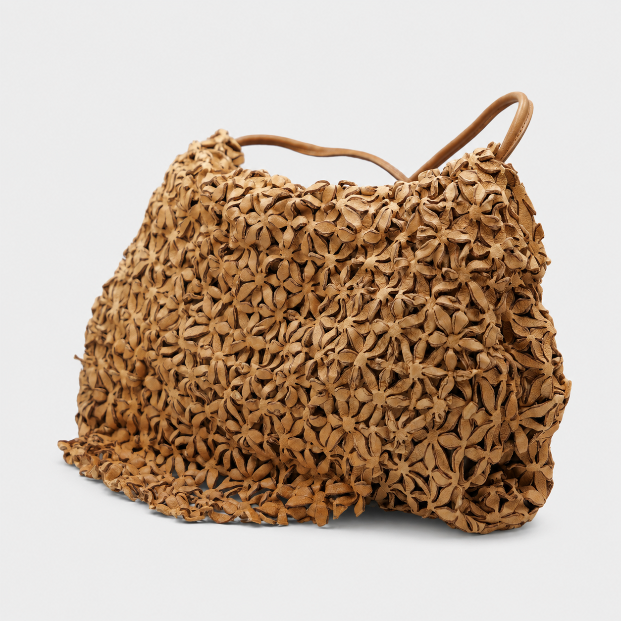 Soho Bags - Borsa Floreale in Pelle Beige