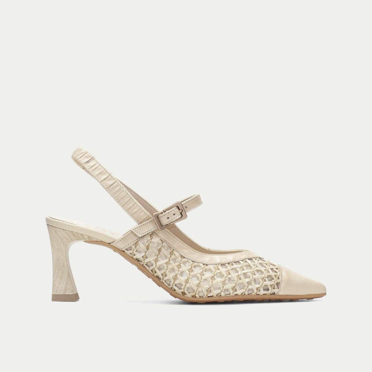 Hispanitas - Slingback in pelle e rafia con elastico