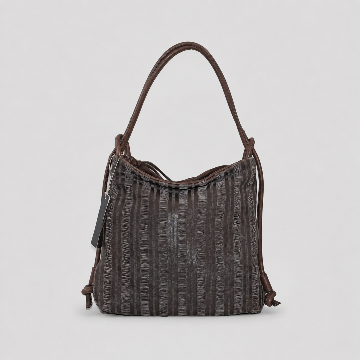 Soho Bags – Borsa a Spalla in Pelle Testurizzata Testa di Moro