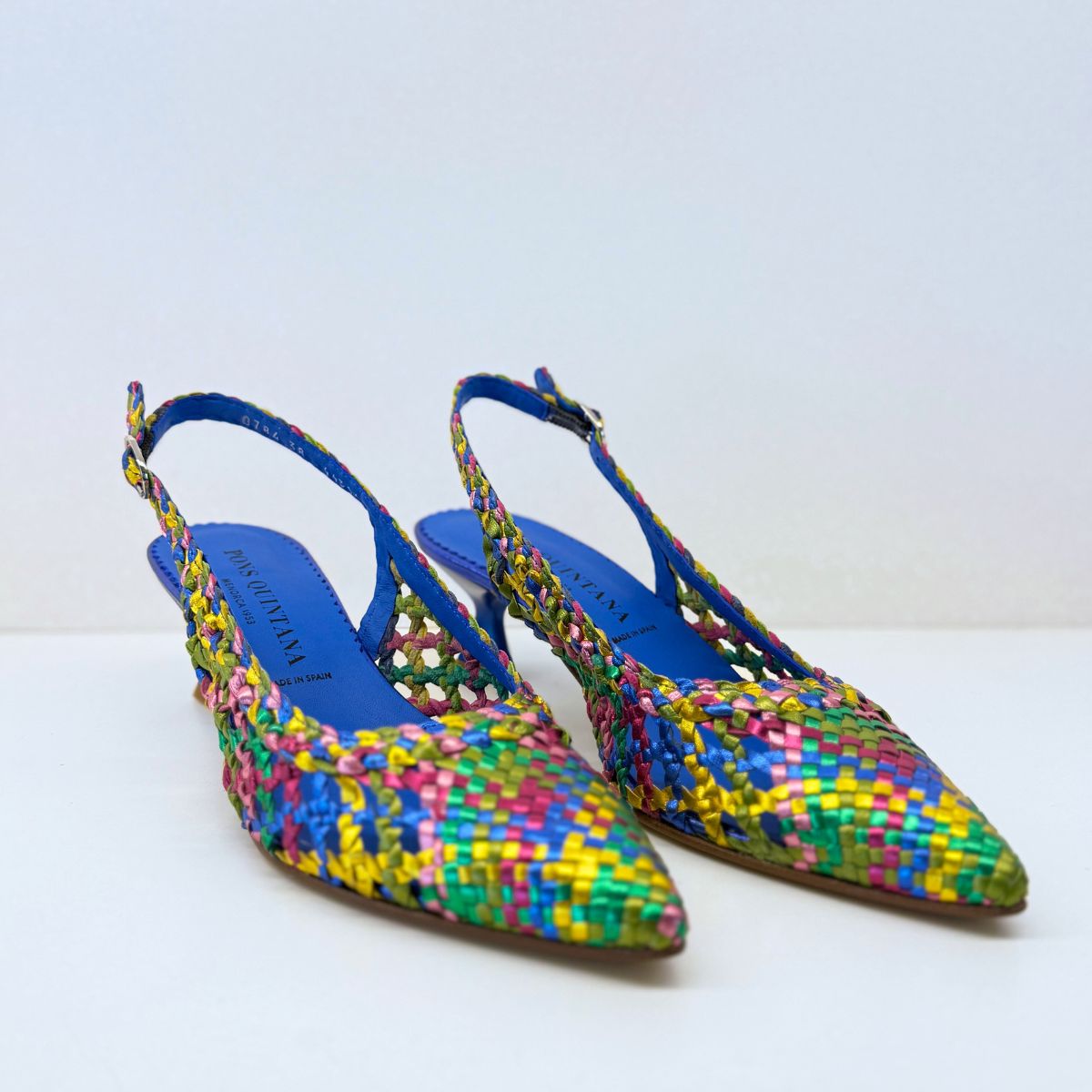 Pons Quintana - Slingback in pelle intrecciata con cinturino