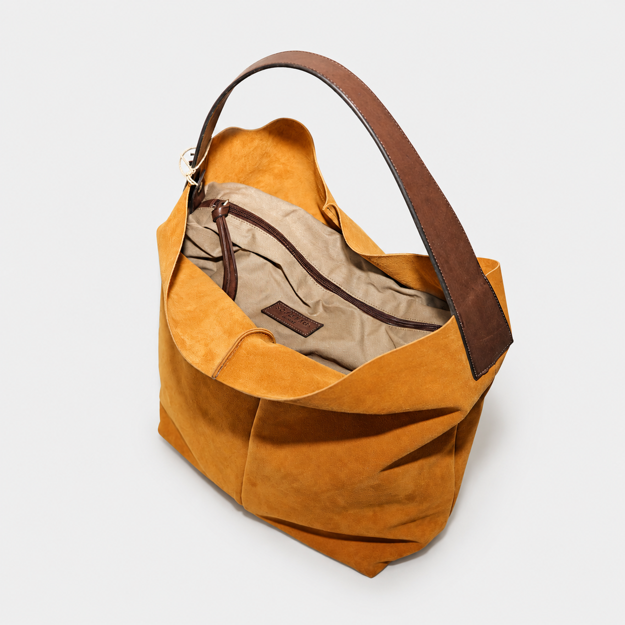 Soho Bags - Shopping Morbida in Pelle Scamosciata Cuoio