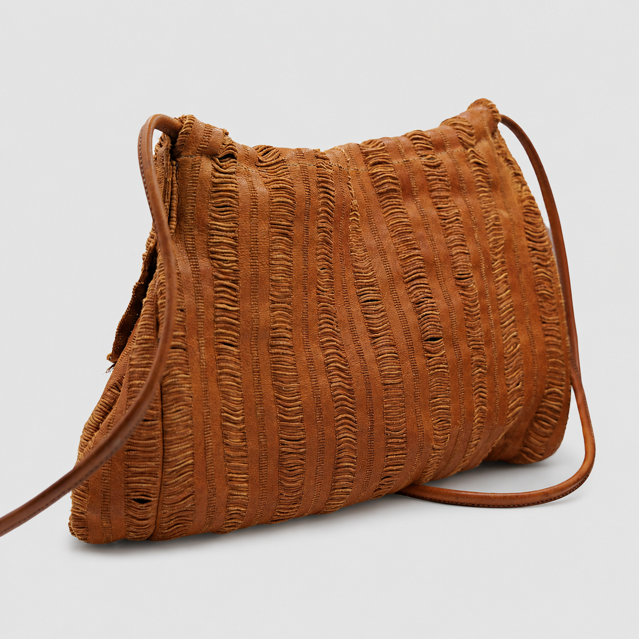 Soho Bags - Pochette con Frange in Pelle Cuoio