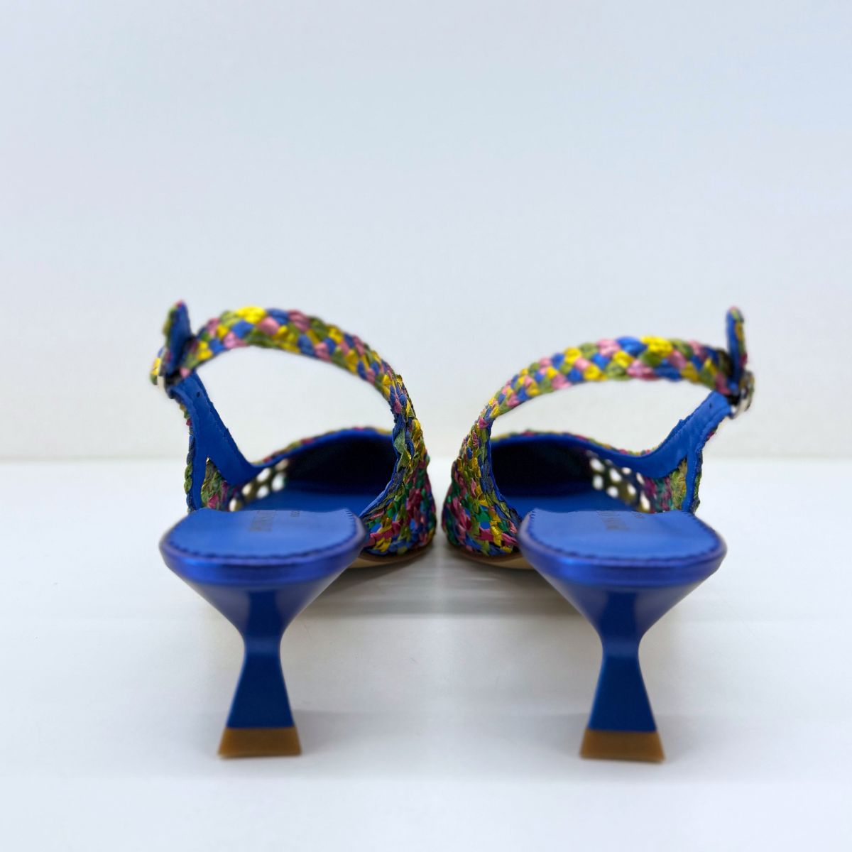 Pons Quintana - Slingback in pelle intrecciata con cinturino