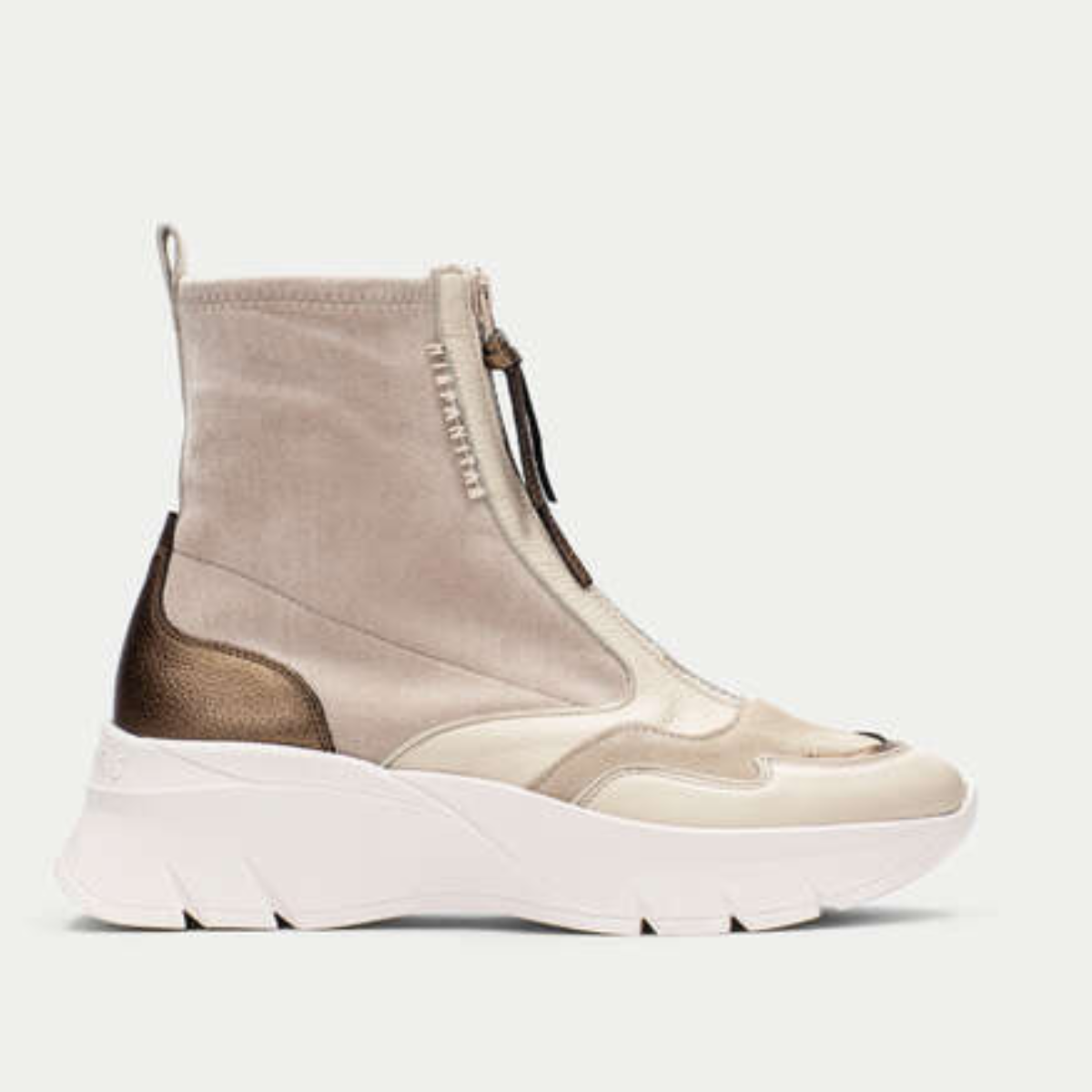 Hispanitas - Sneakers in pelle e morbido tessuto con zip