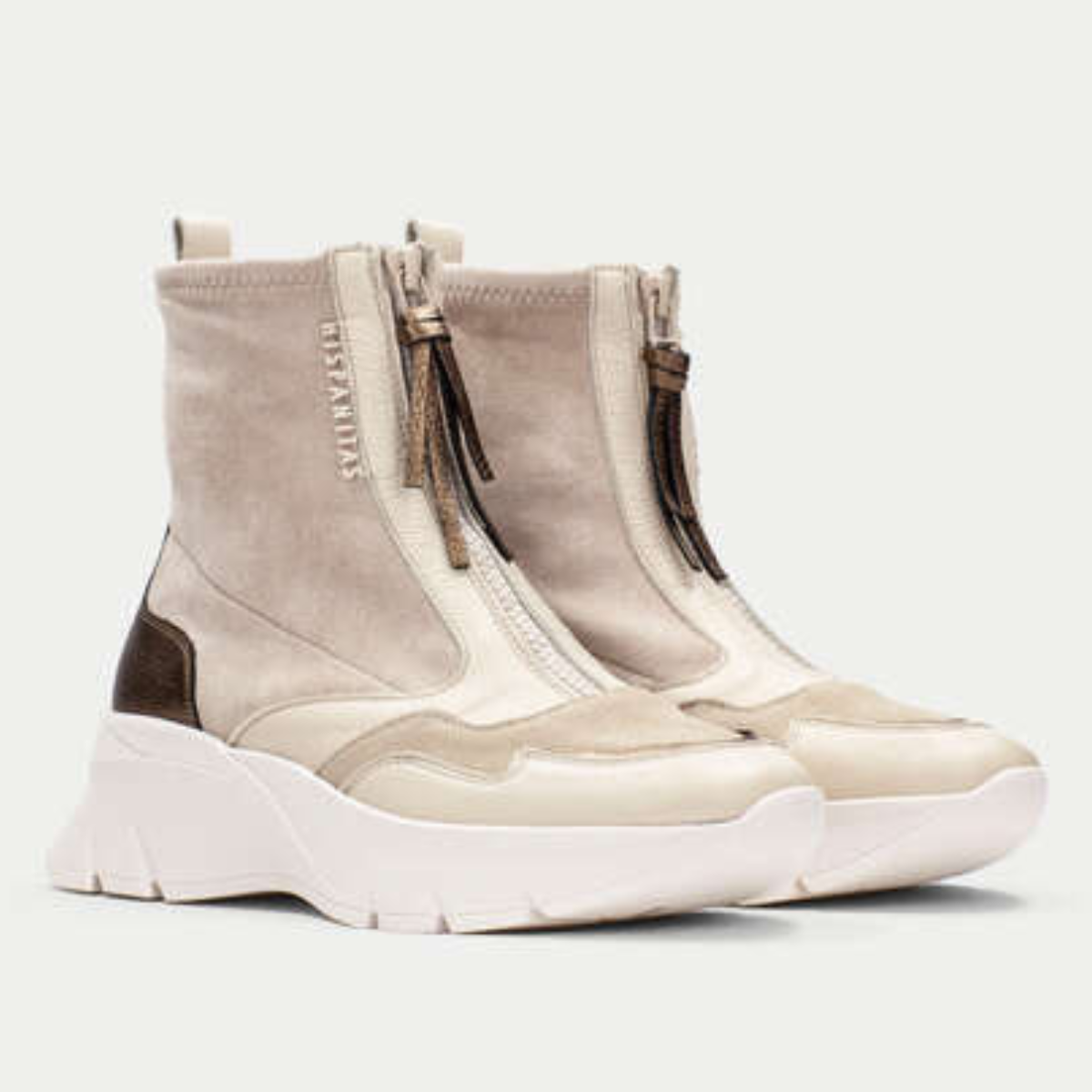 Hispanitas - Sneakers in pelle e morbido tessuto con zip