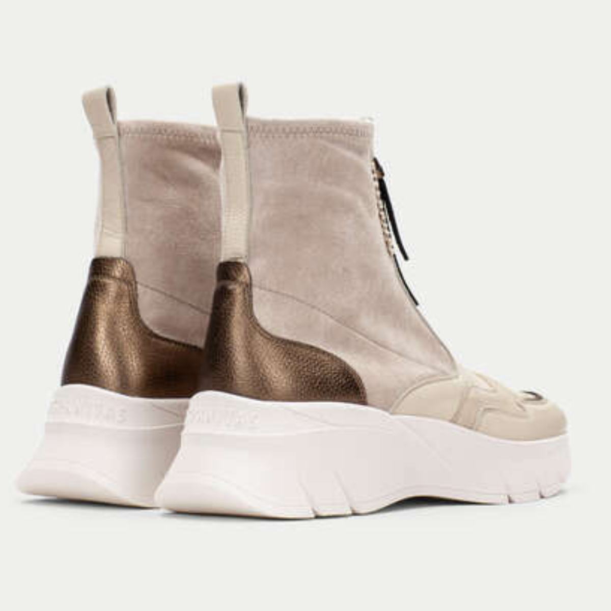 Hispanitas - Sneakers in pelle e morbido tessuto con zip