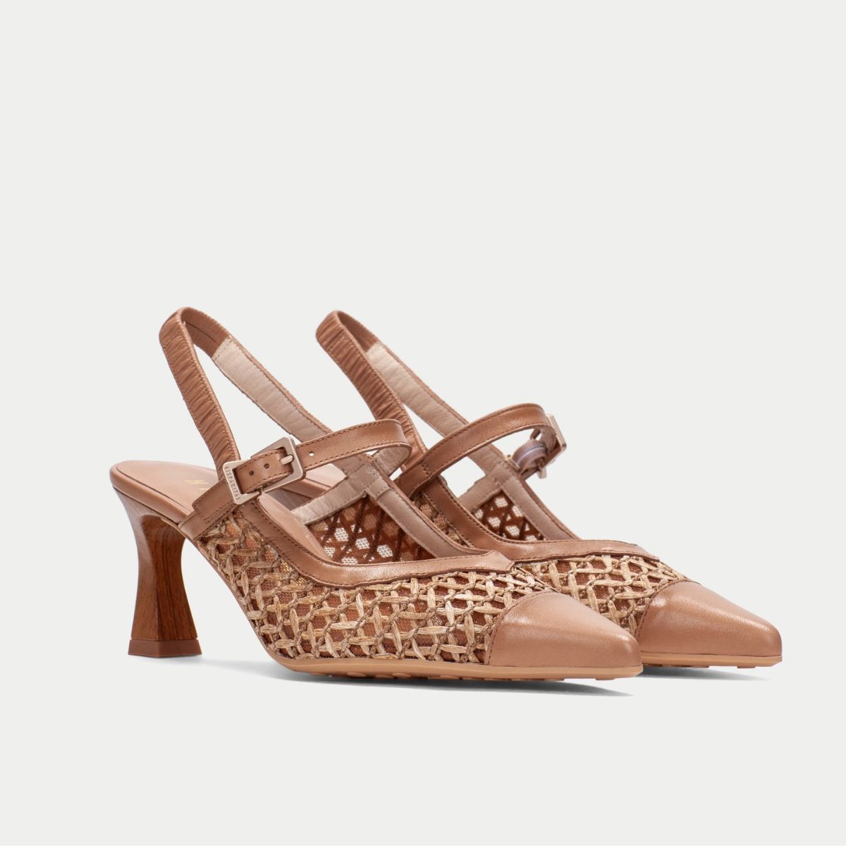 Hispanitas - Slingback in pelle e rafia con elastico