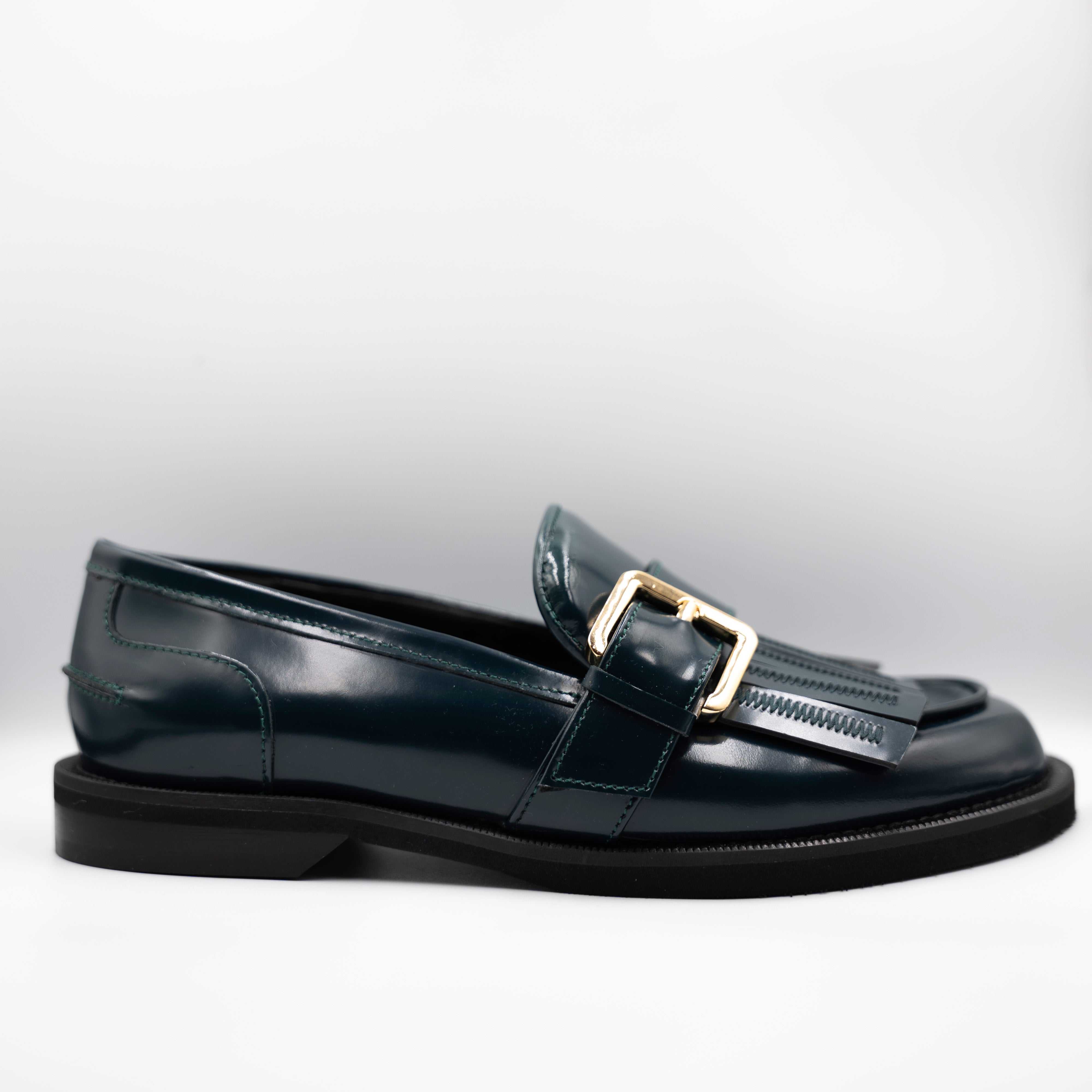 Eva Luna - Mocassini in pelle abrasivata con frange