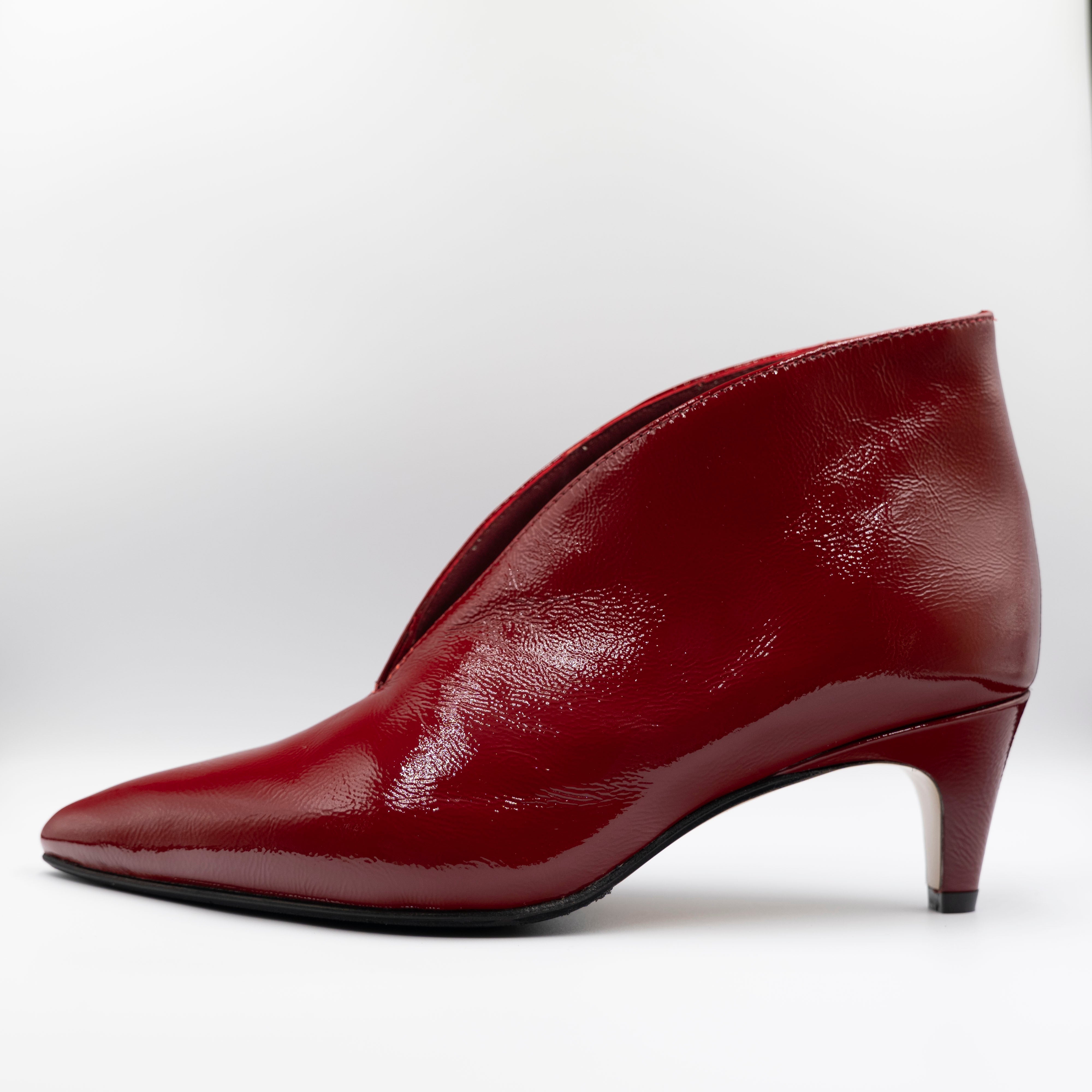 L'arianna - Tronchetti in naplak scollo a punta- Rosso