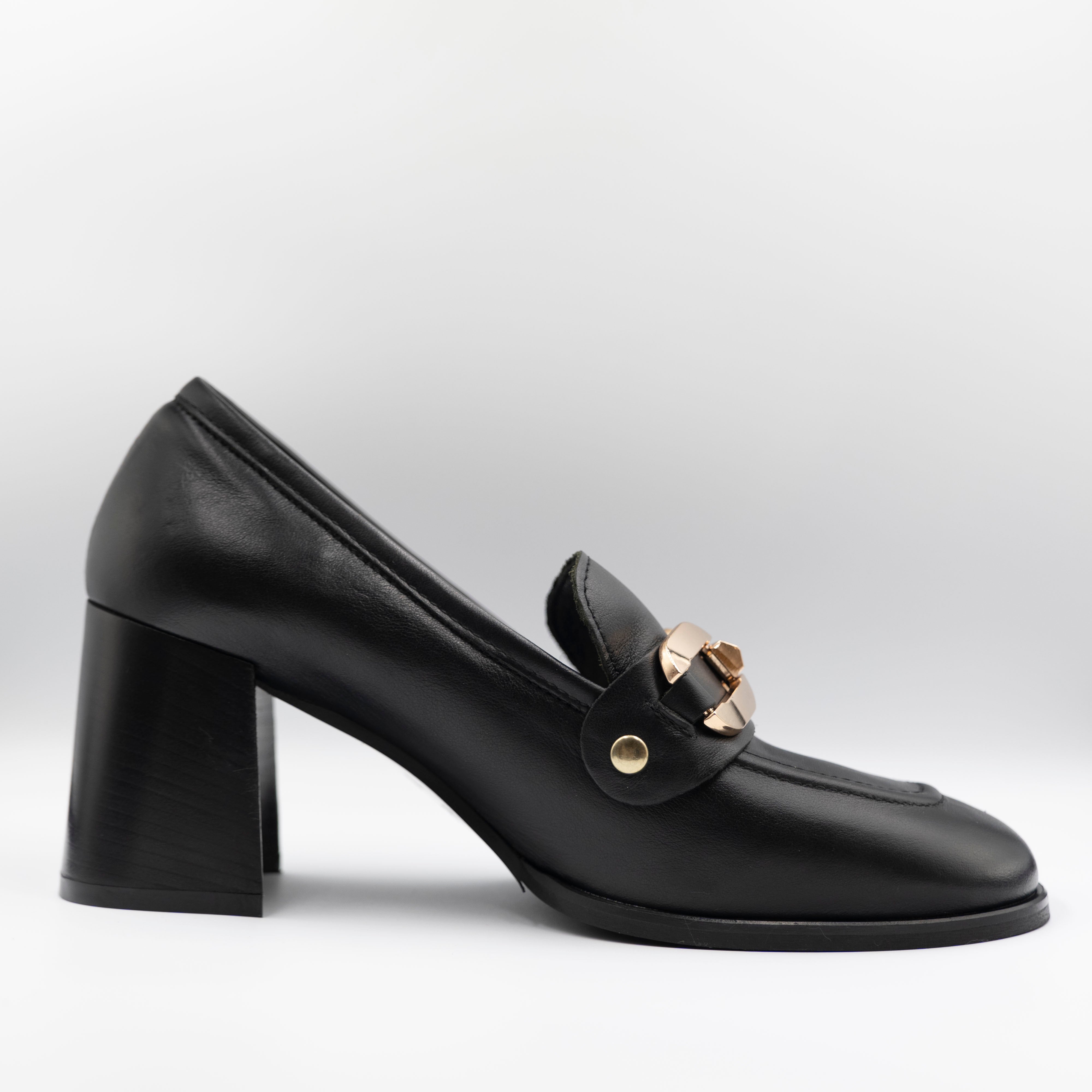 Illuminal - Mocassini in pelle con accessorio -Nero