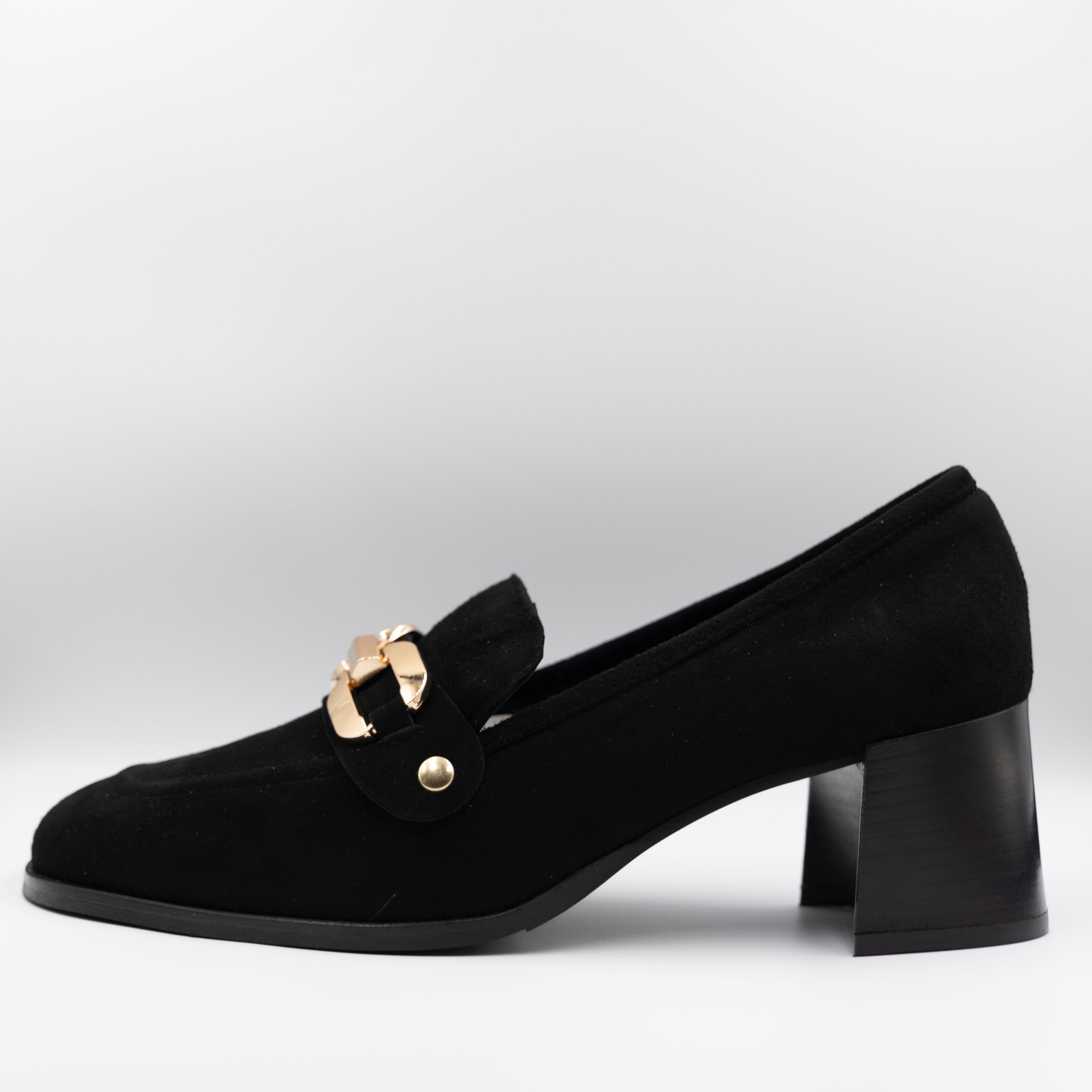 Illuminal - Mocassini in camoscio con accessorio - Nero