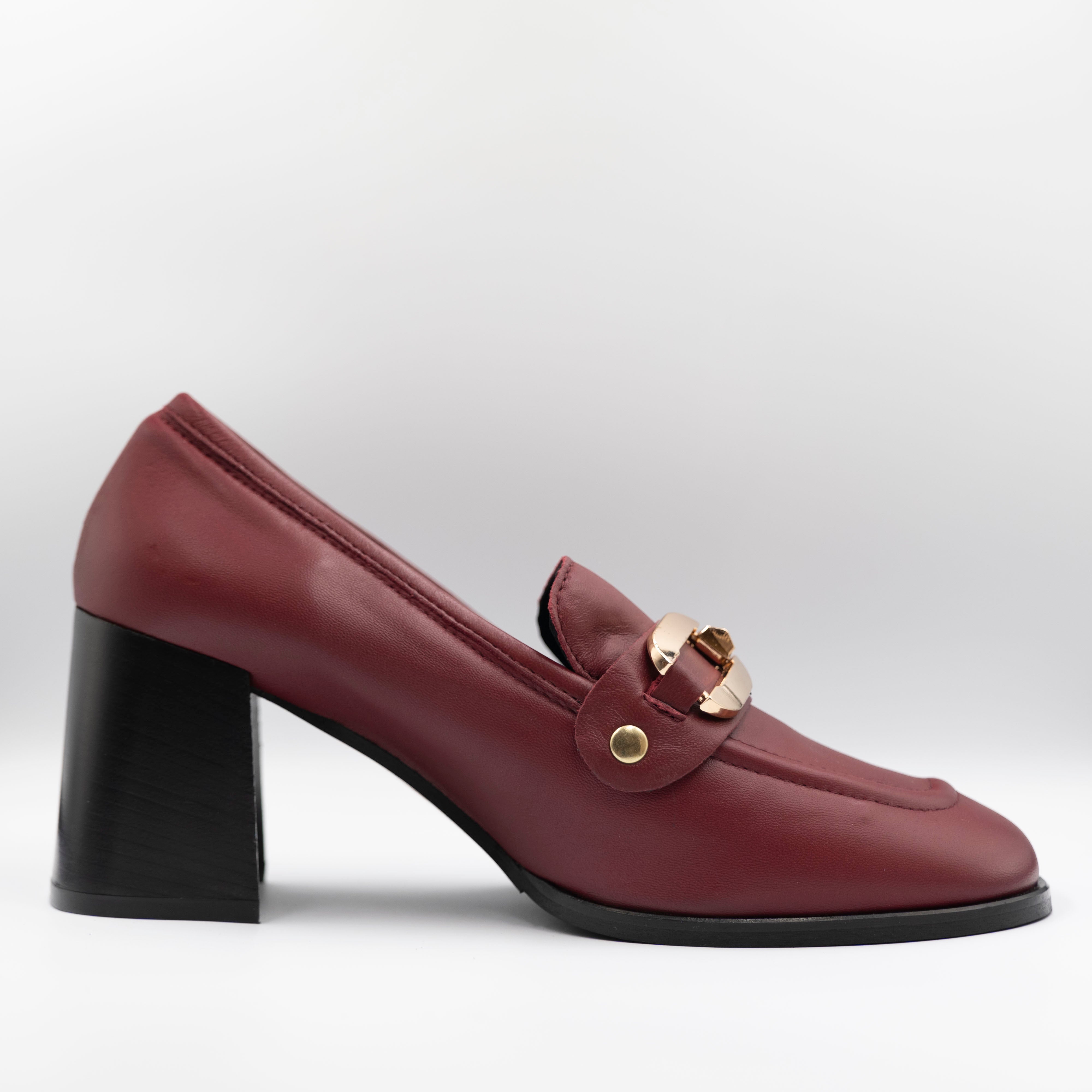 Illuminal - Mocassini in pelle con accessorio - Bordeaux