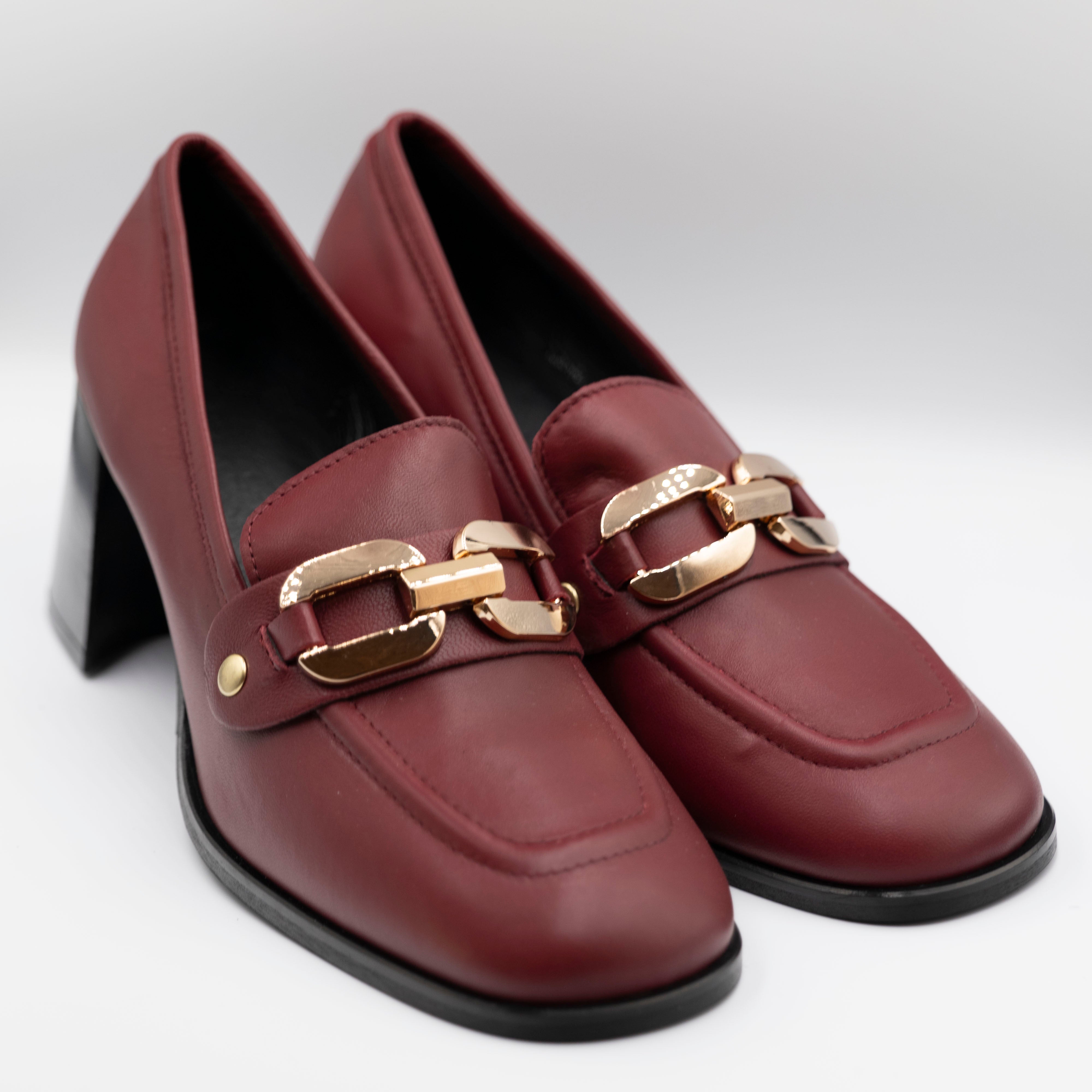 Illuminal - Mocassini in pelle con accessorio - Bordeaux