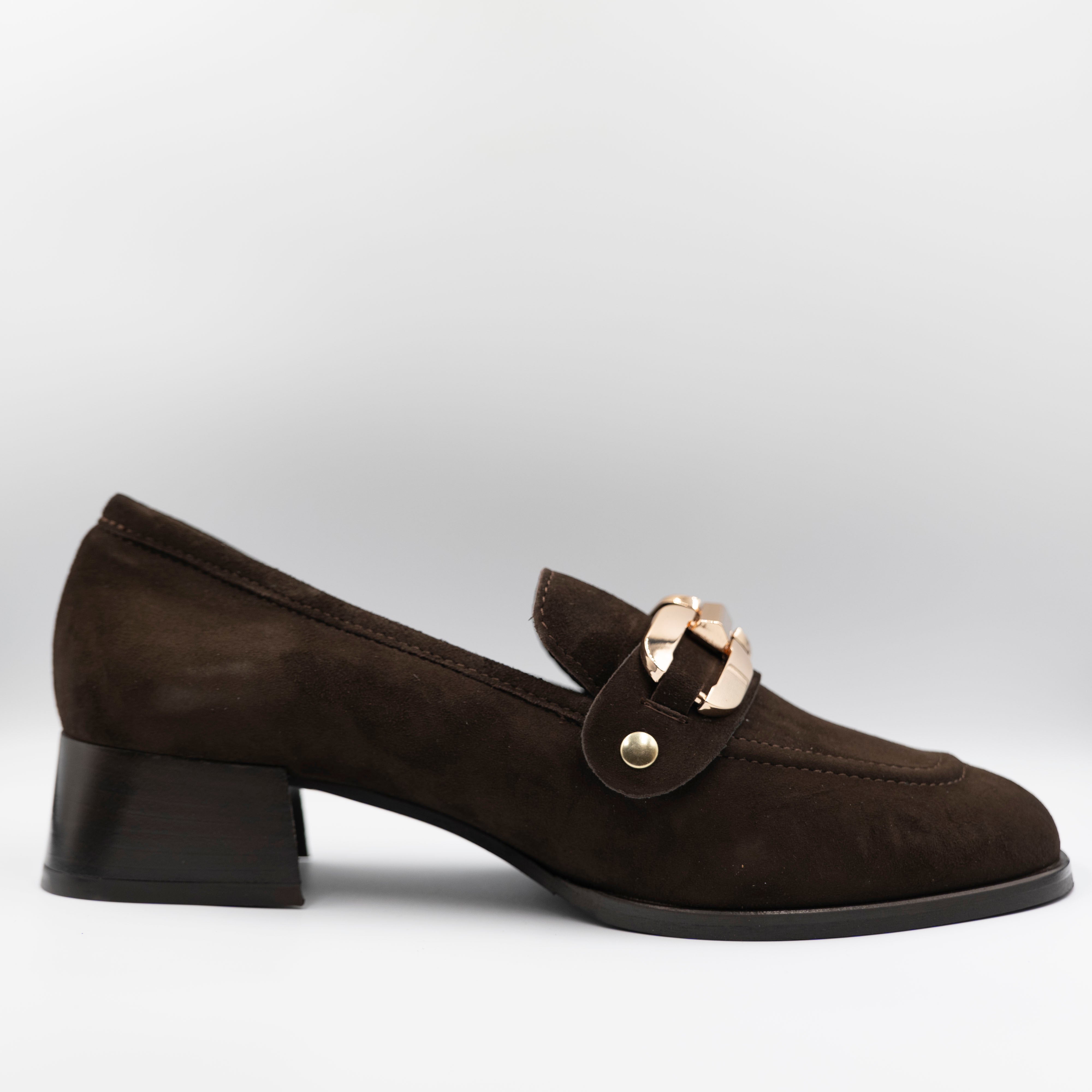 Illuminal - Mocassini in camoscio con accessorio - Testa di moro