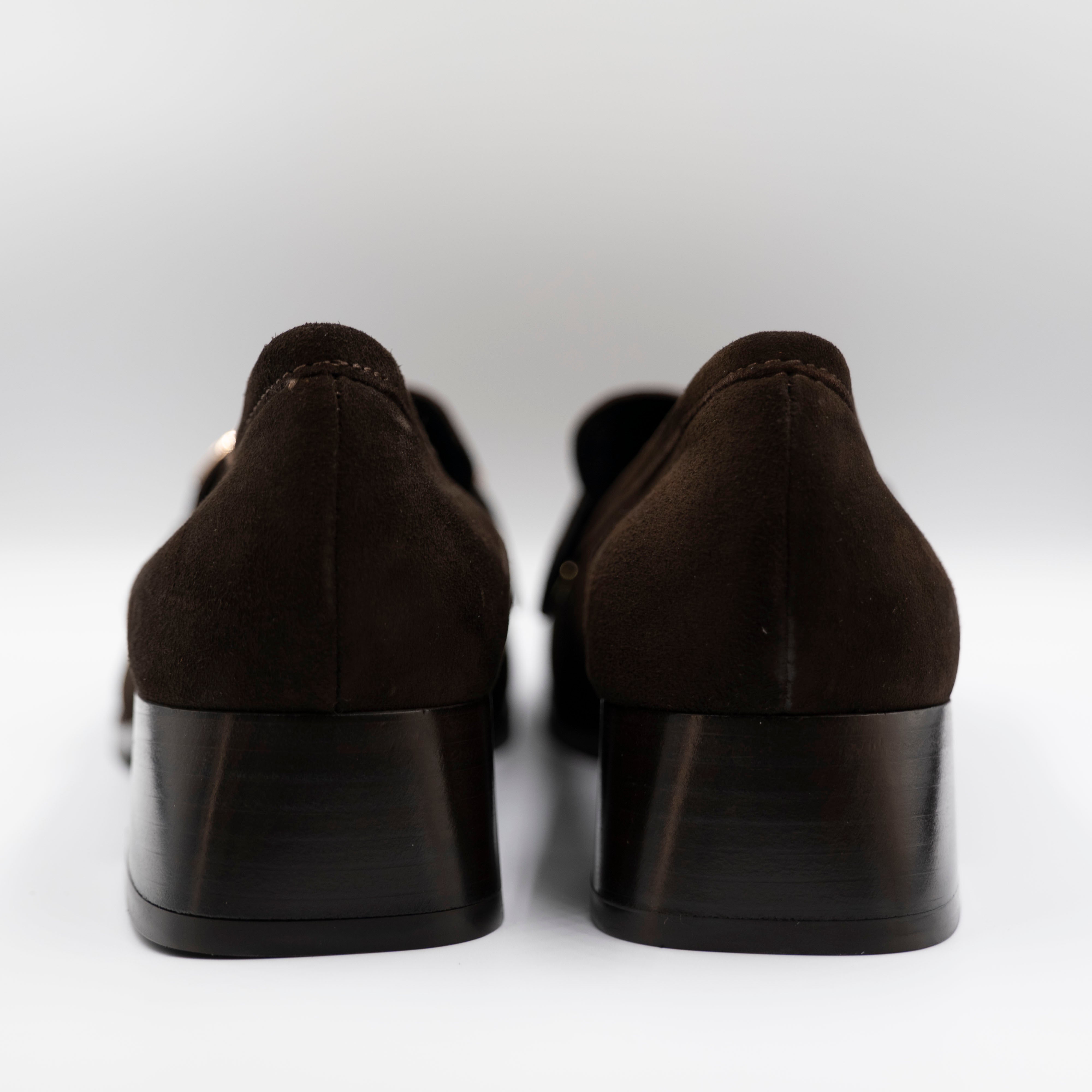 Illuminal - Mocassini in camoscio con accessorio - Testa di moro