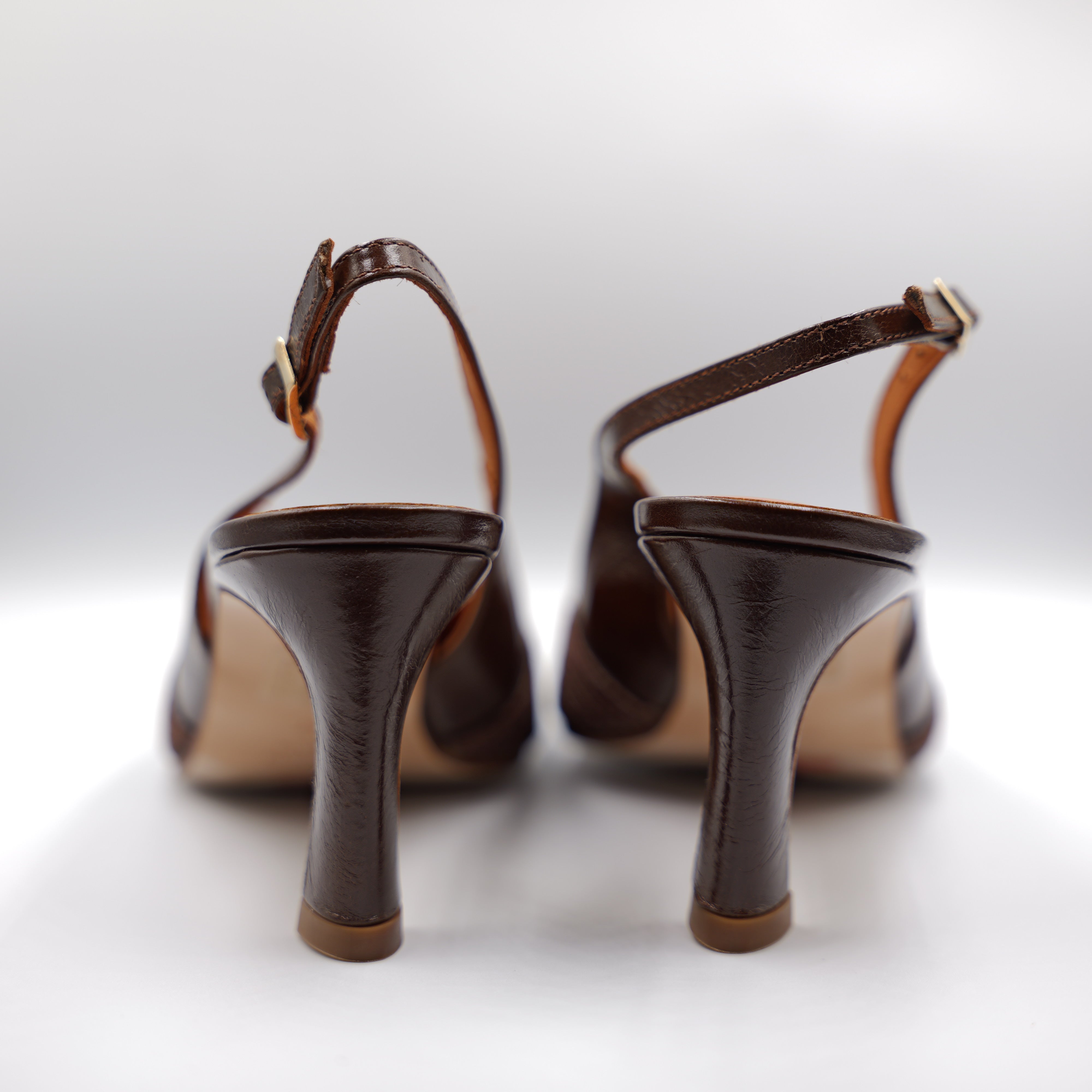 Angel Alarcon - Slingback con cinturino in pelle e rafia