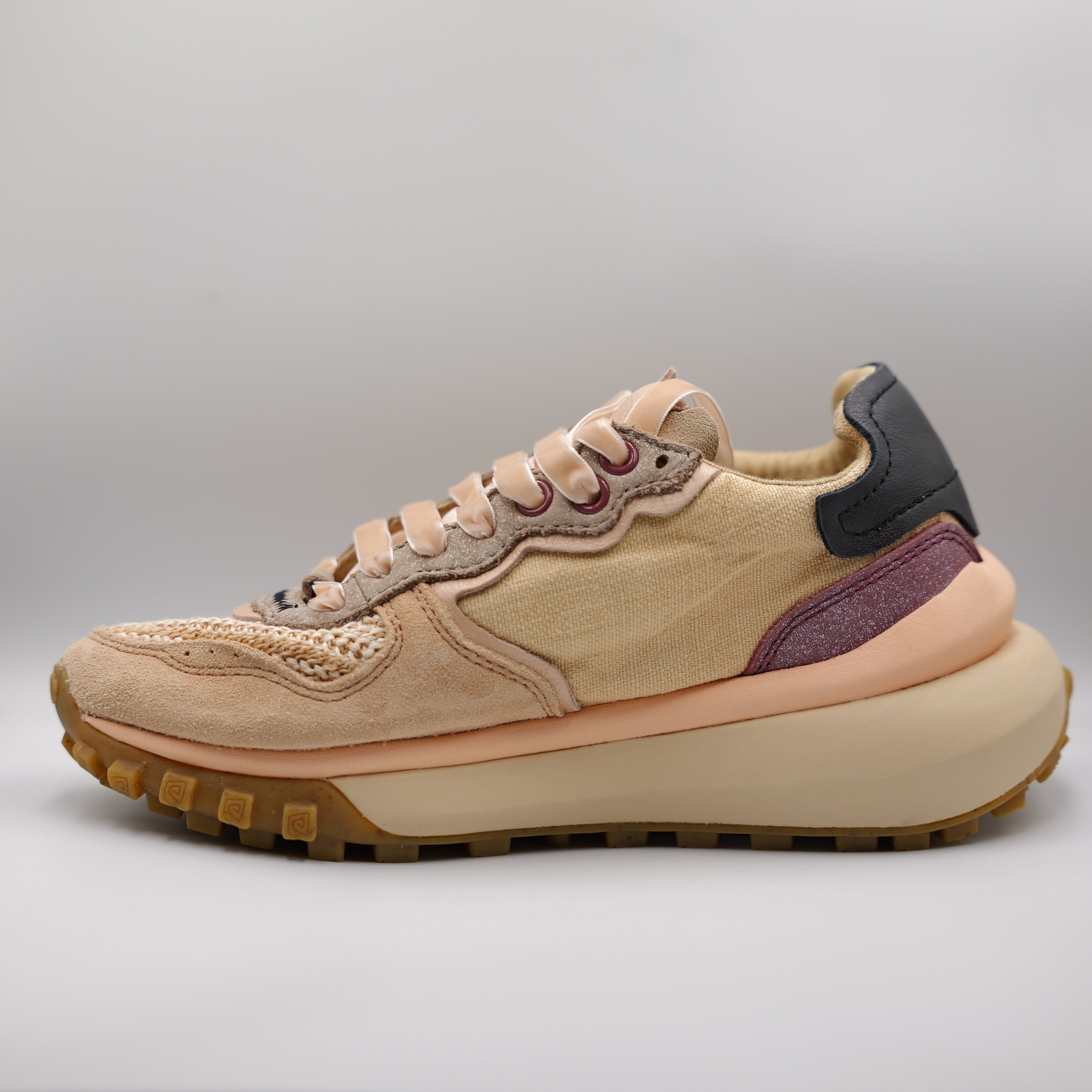 Satorisan - Sneakers in camoscio,rafia e tessuto