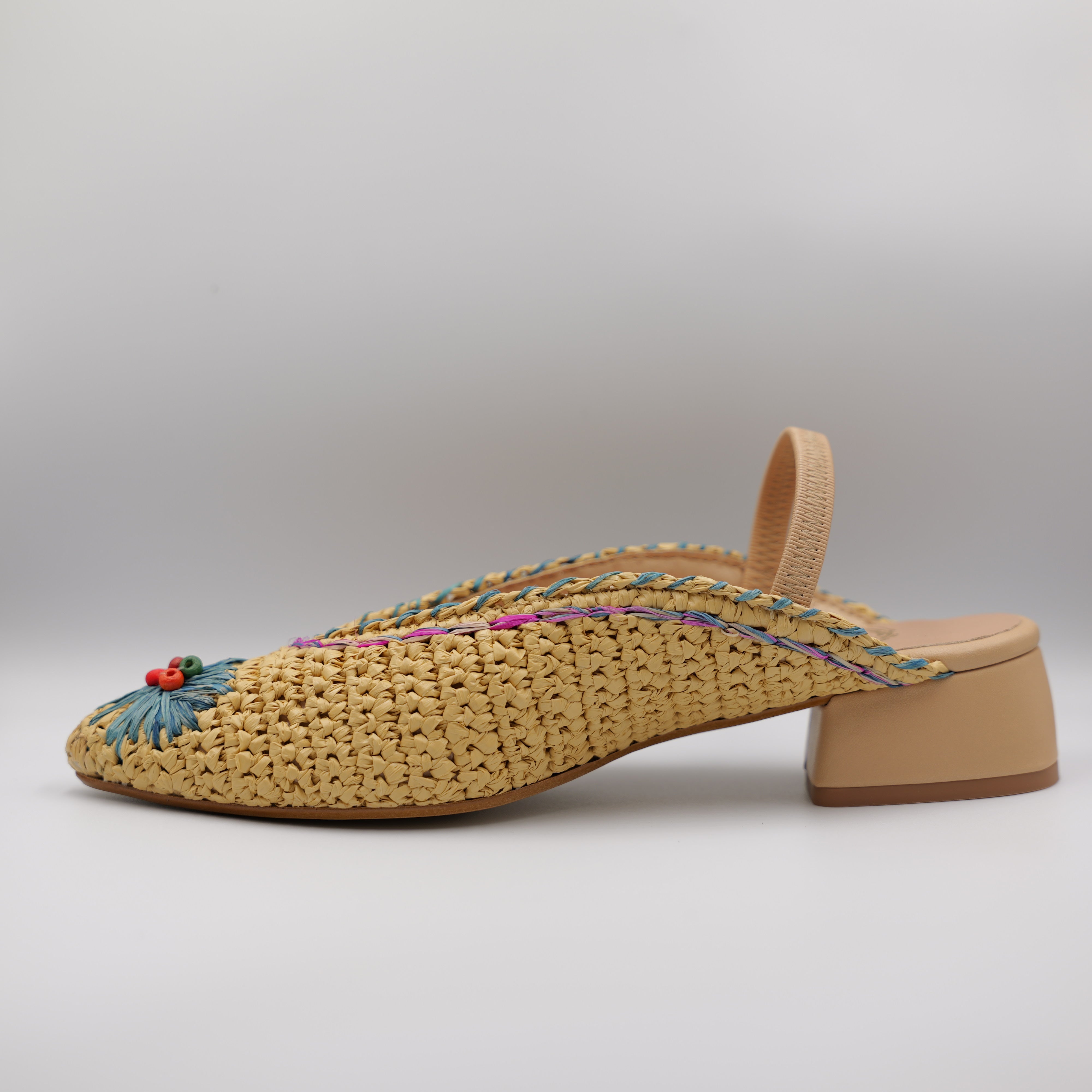 Ora - Slingback in rafia con elastico