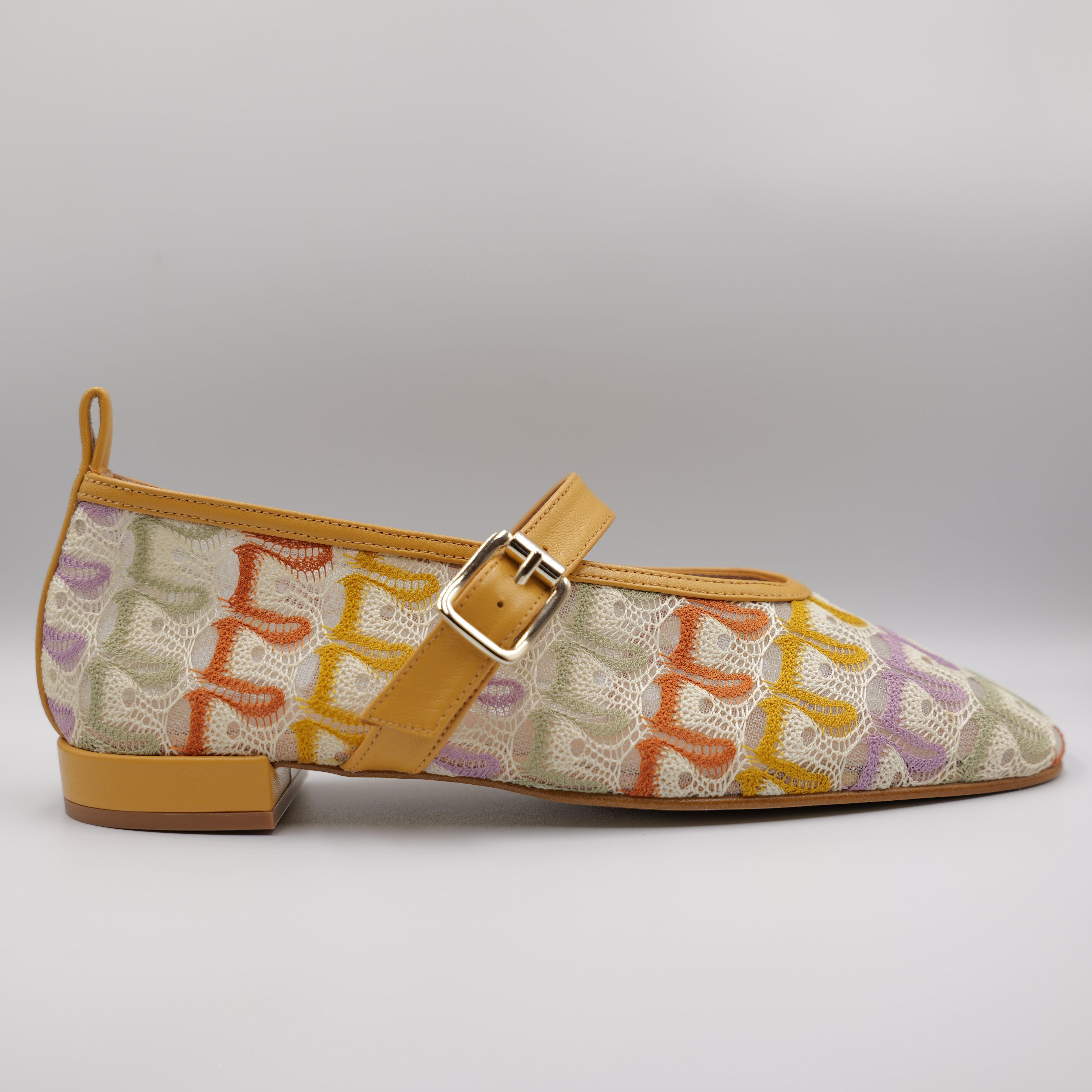 Ora - Ballerina in pelle e tessuto