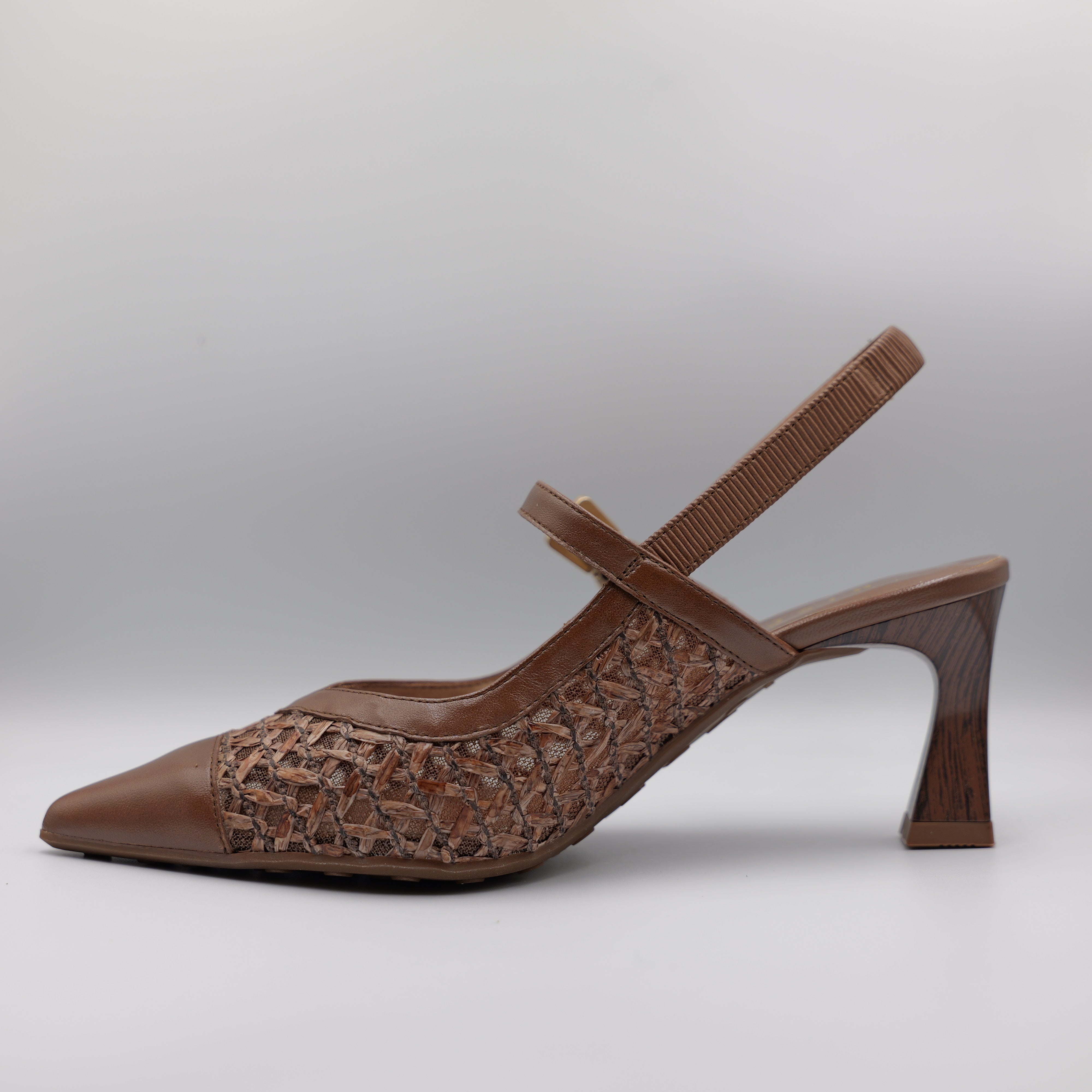 Hispanitas - Slingback pelle e rafia con elastico