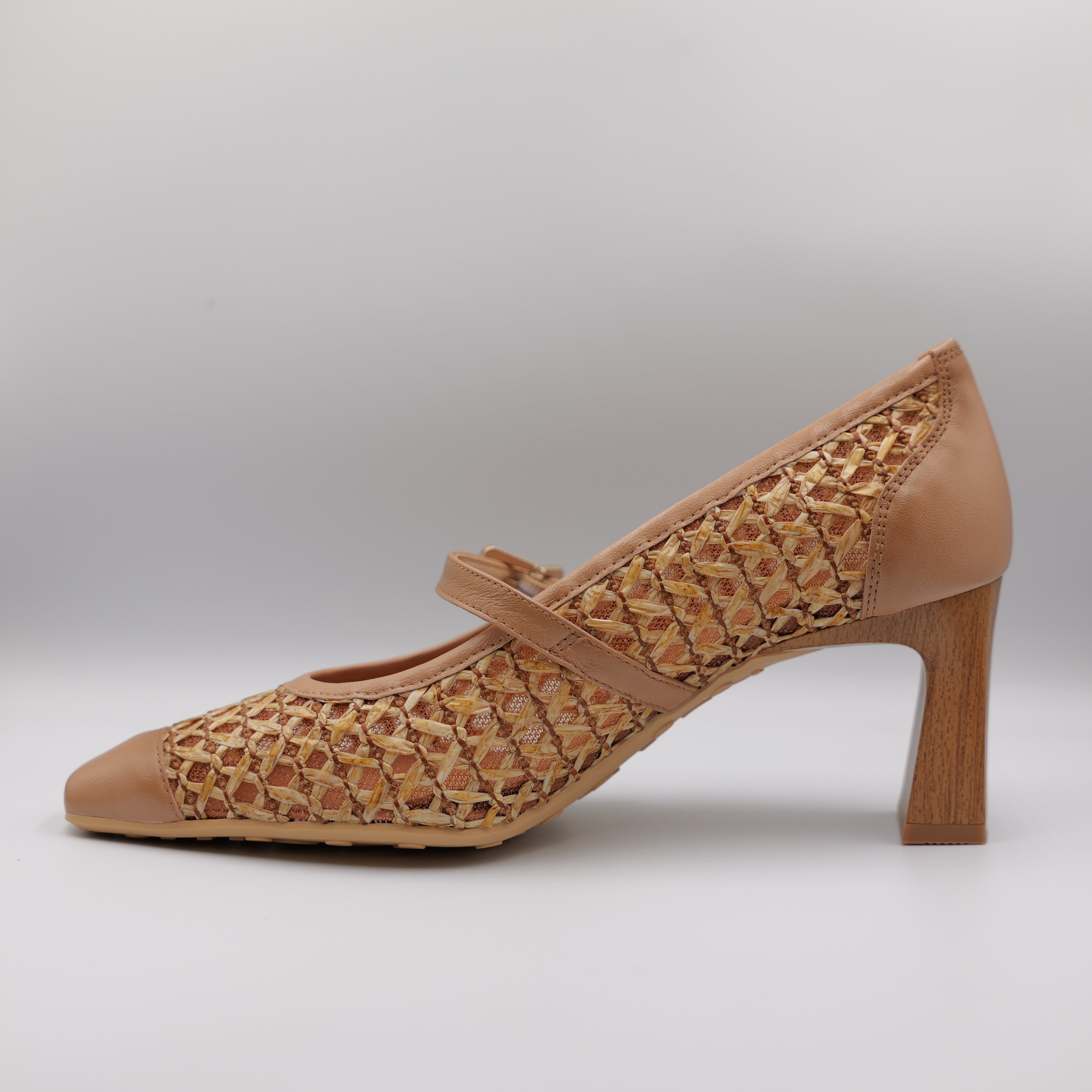 Hispanitas - decollete' pelle e rafia