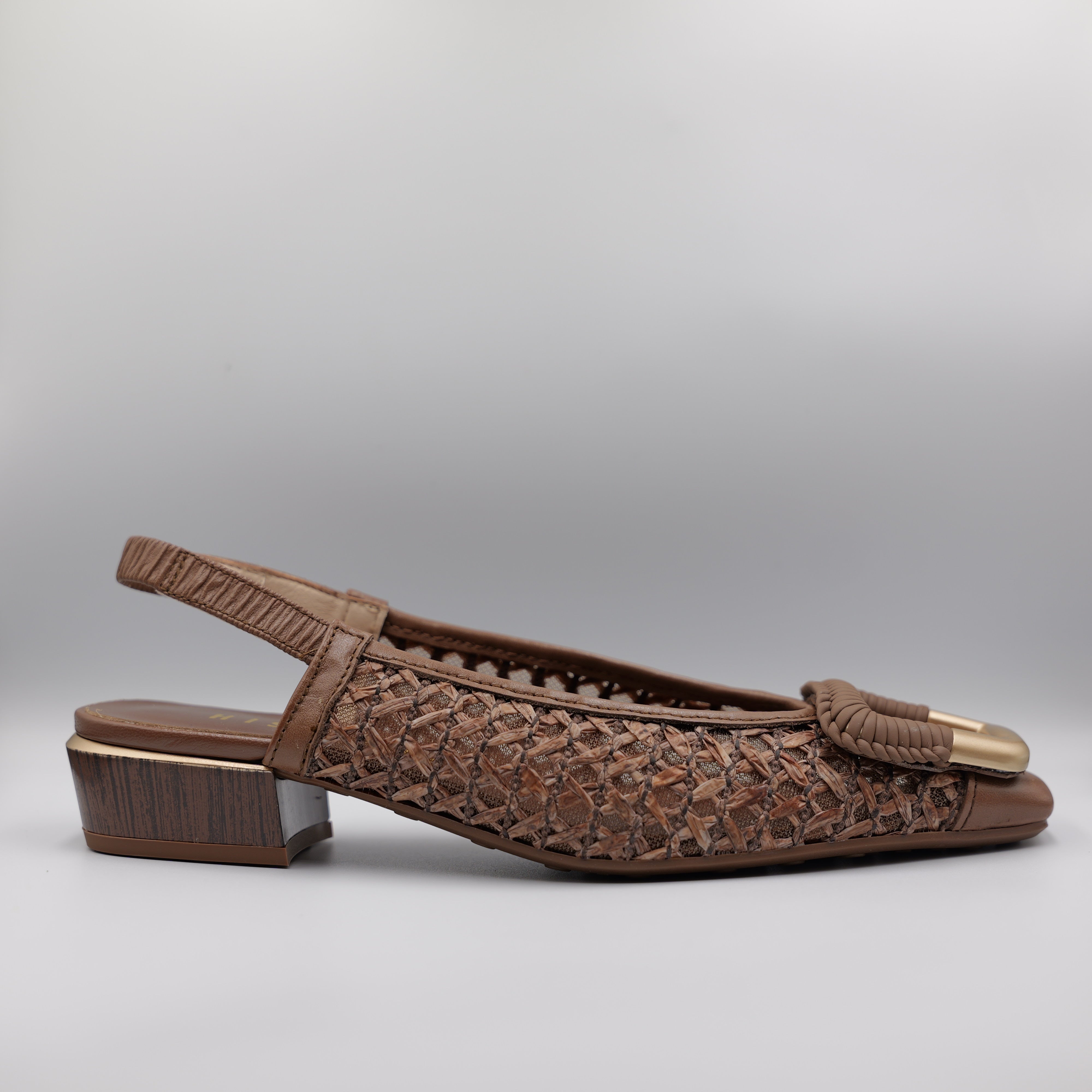 Hispanitas - slingback rafia e pelle con elastico