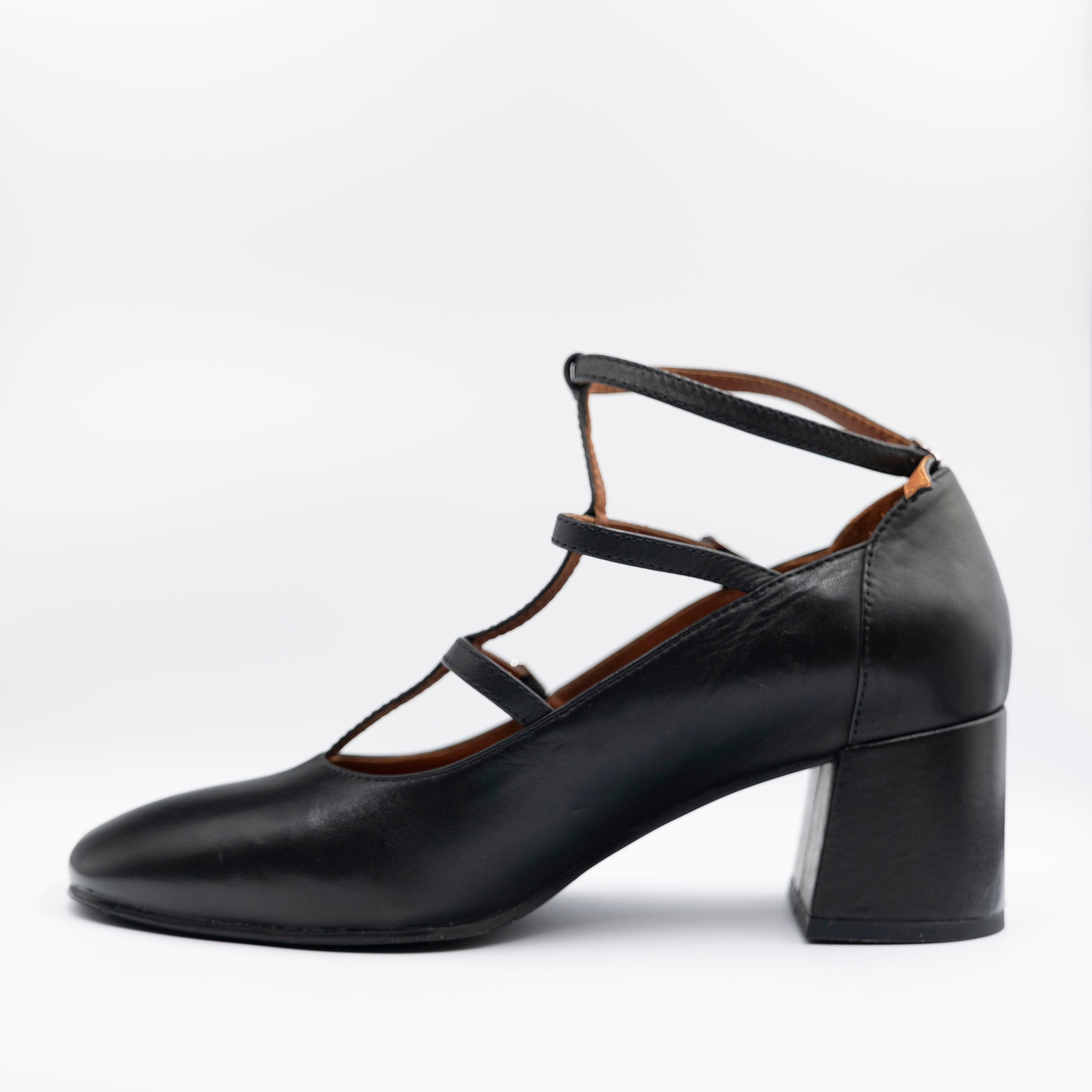 La Vitrina - Décolleté in pelle con cinturini