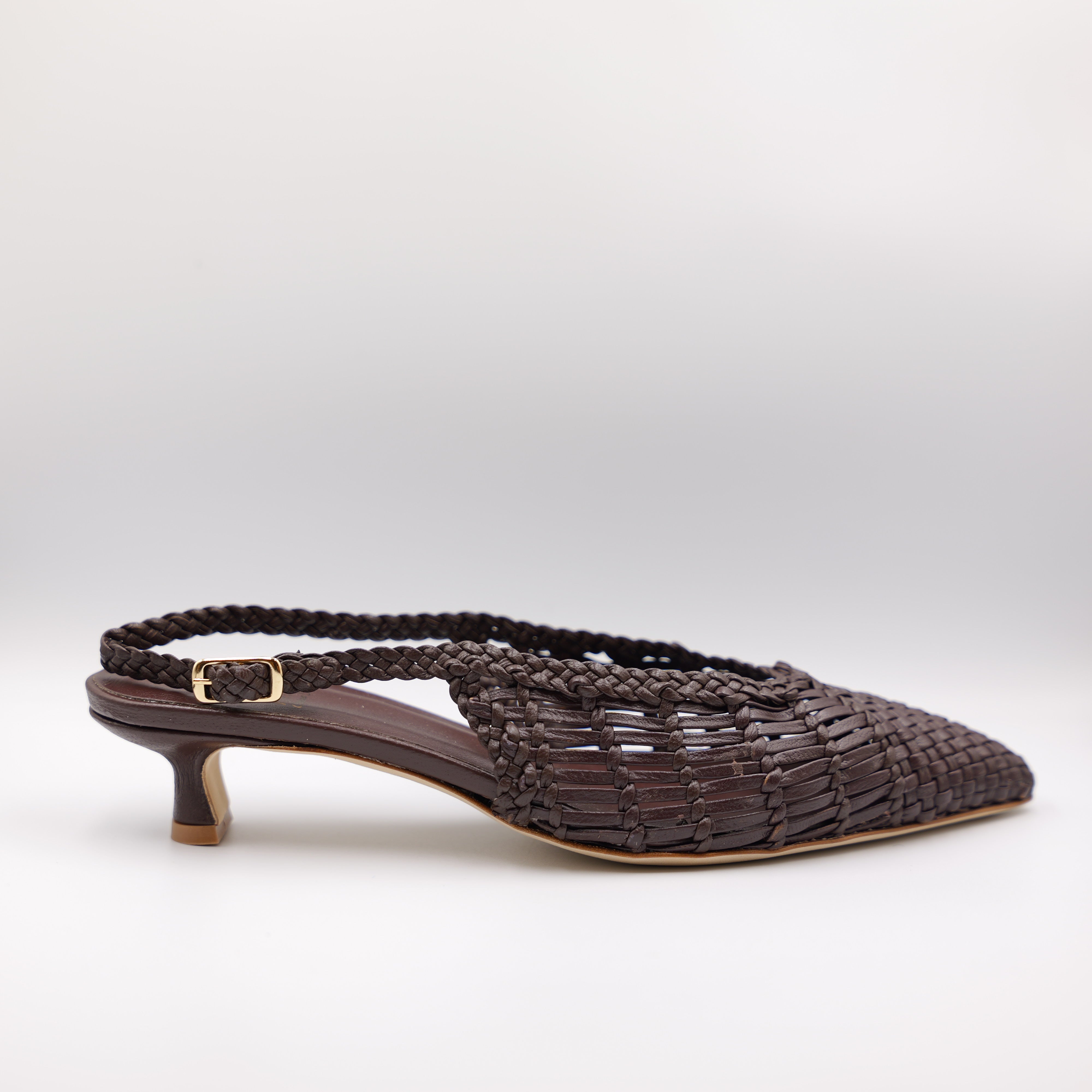 L'Arianna - Slingback in pelle intrecciata