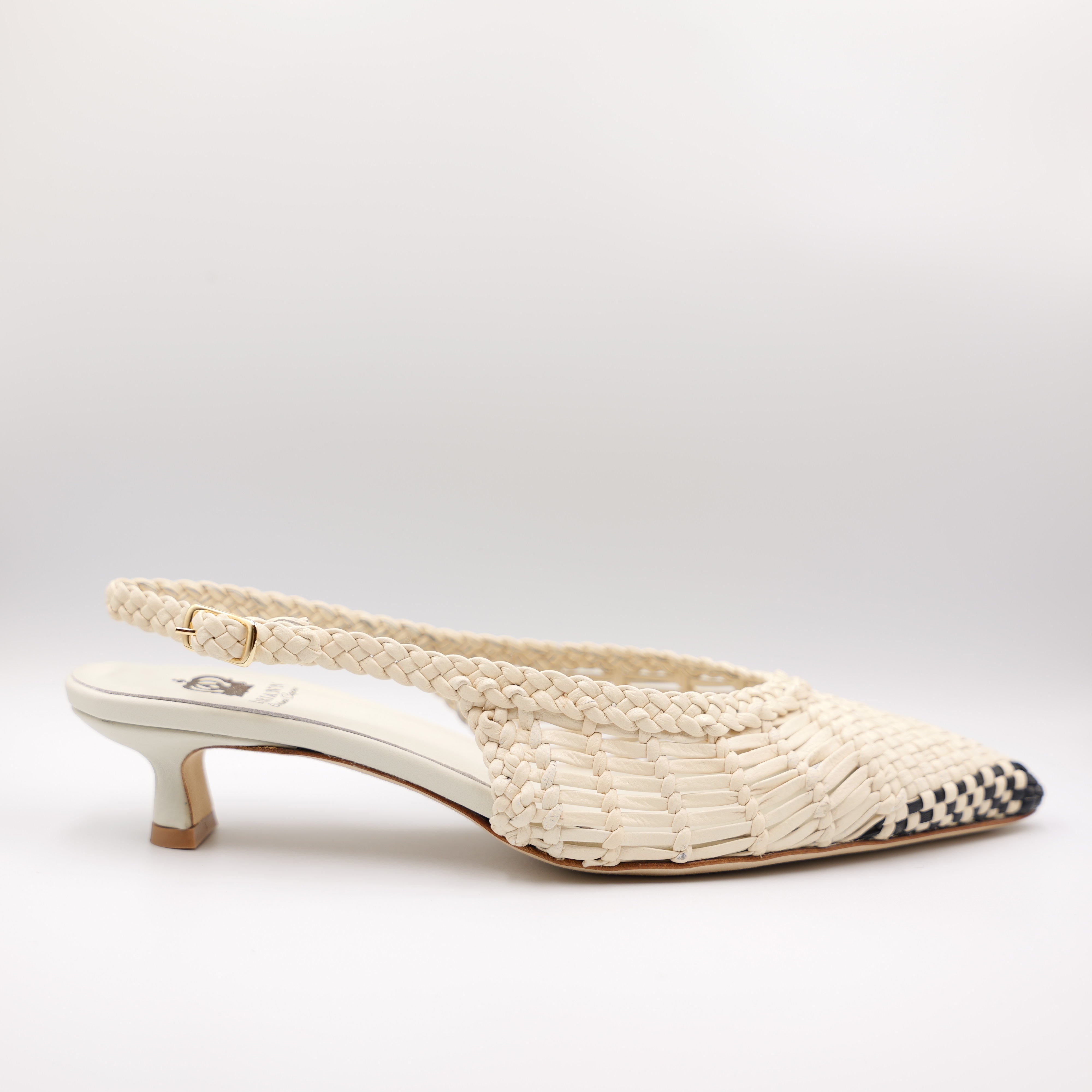 L'Arianna - Slingback in pelle intrecciata
