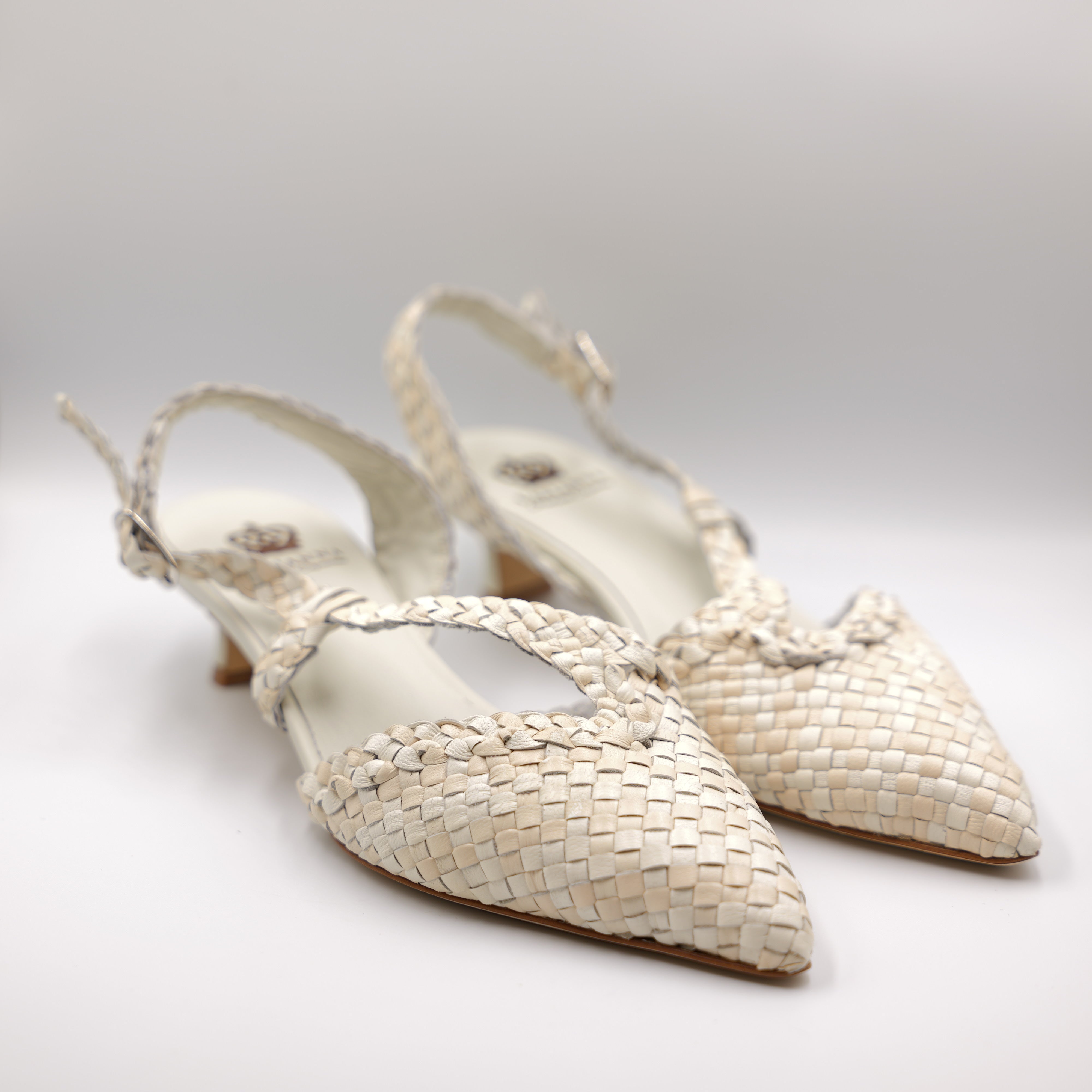L'Arianna - Slingback in pelle intrecciata