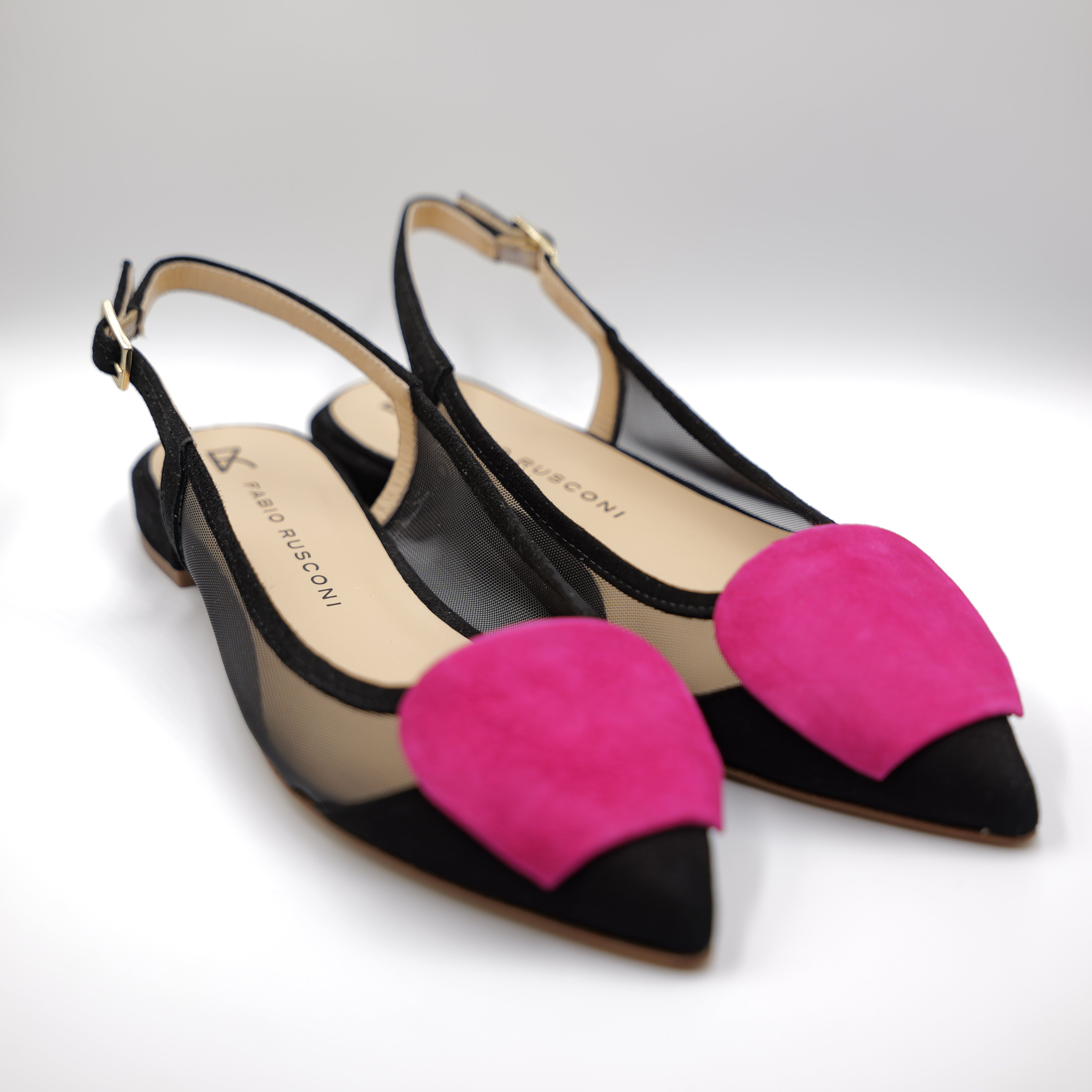 Fabio Rusconi - Slingback nera in camoscio e rete