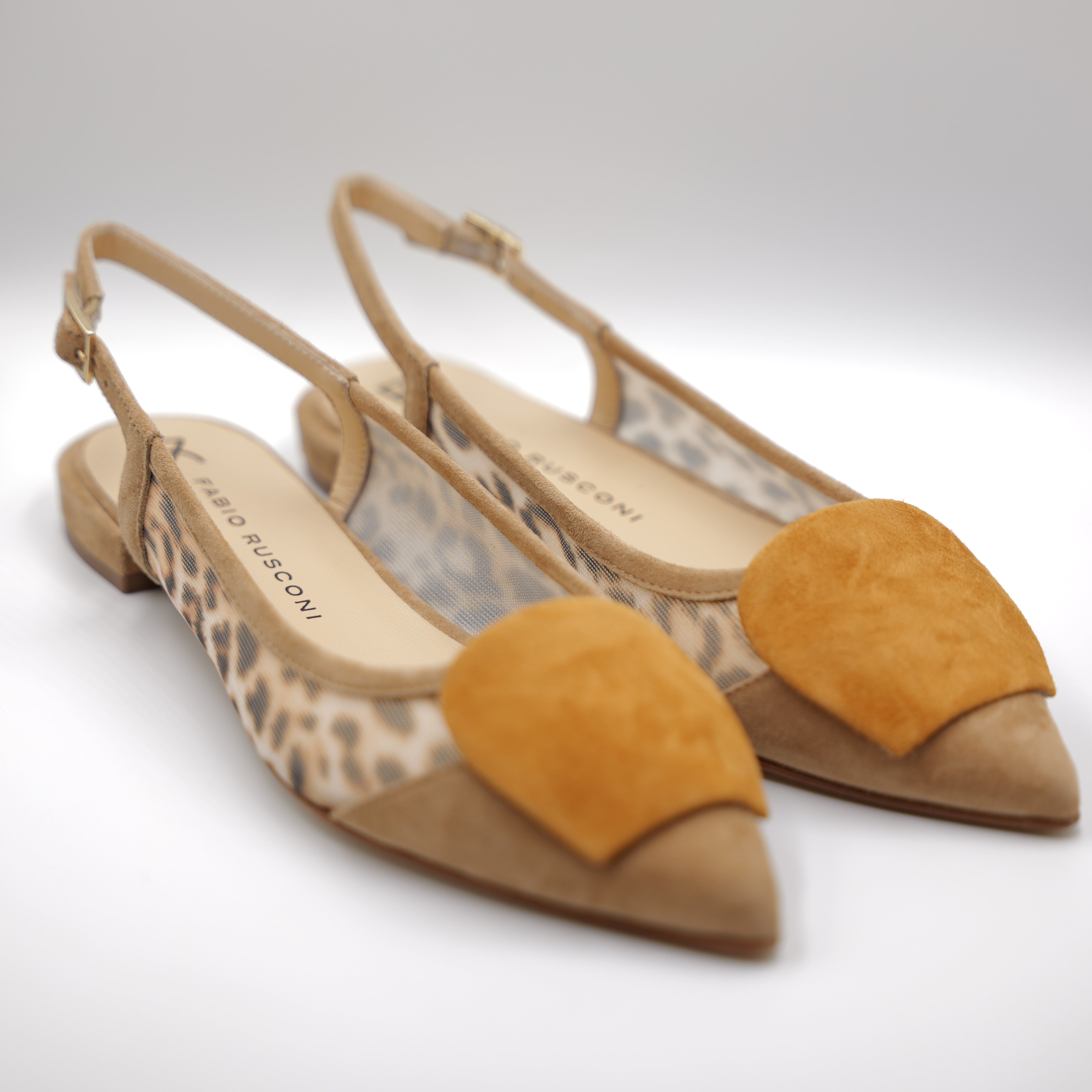 Fabio Rusconi - Slingback in camoscio e rete animalier