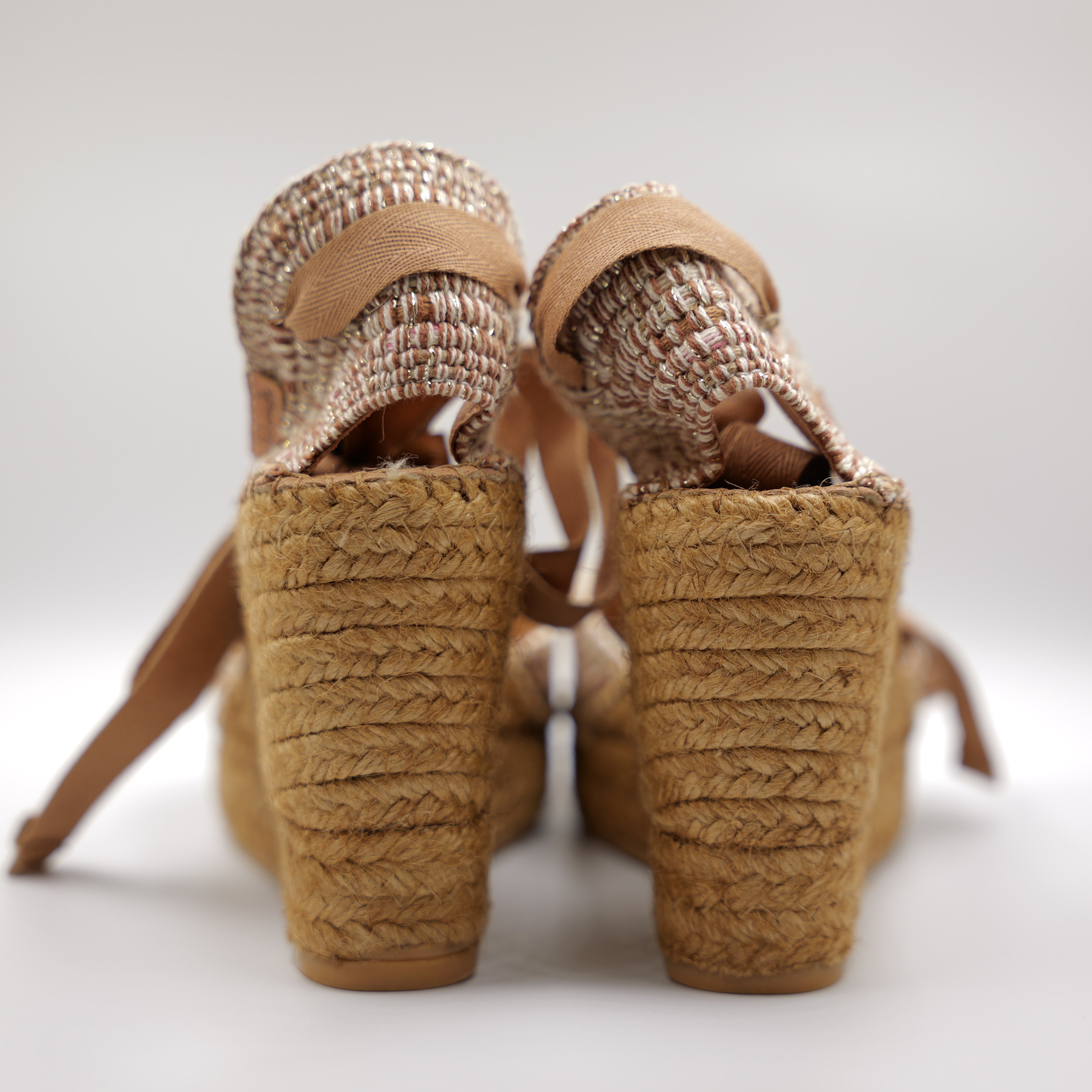 Vidorreta - Espadrillas Raffia Rosa con lacci