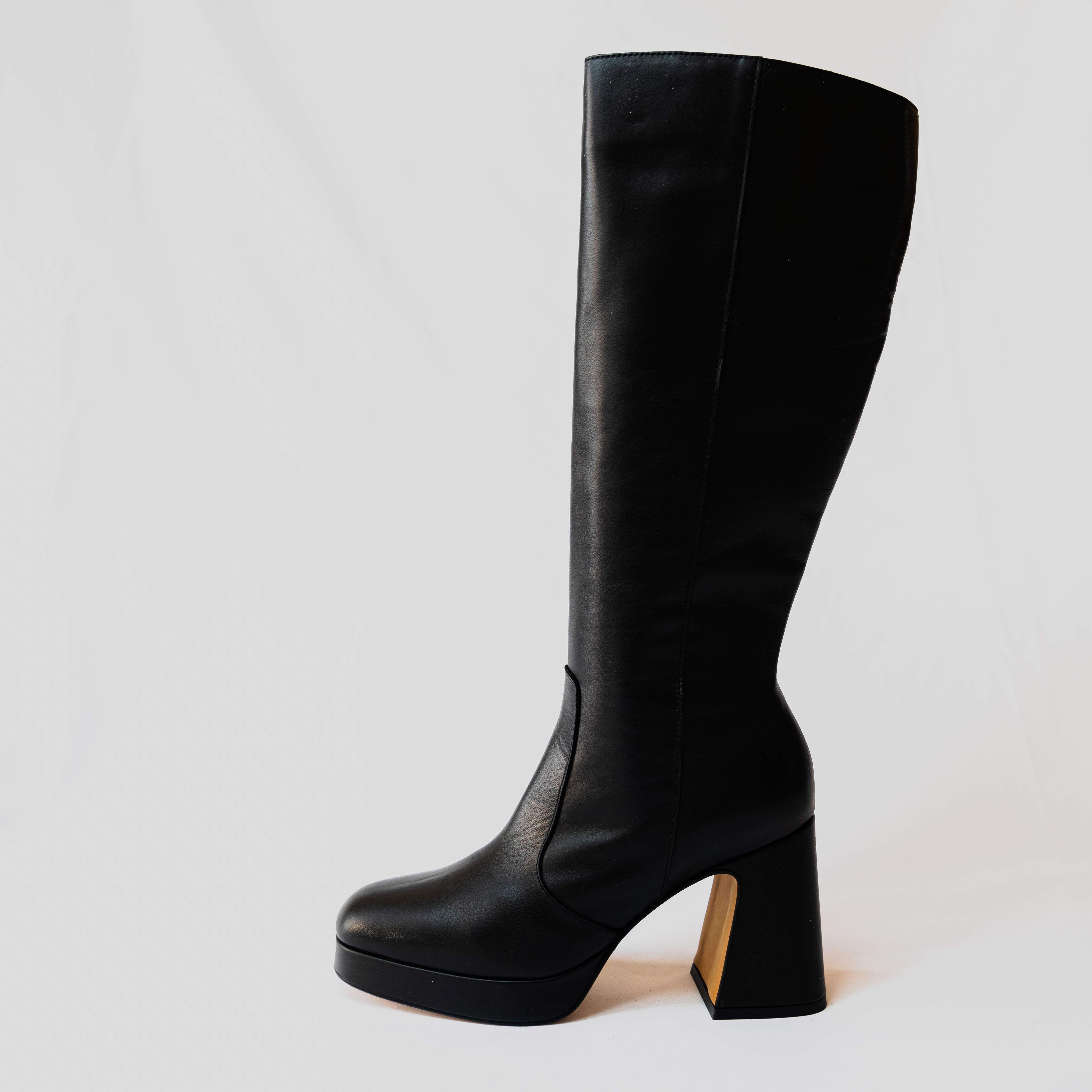 Angel alarcon - Stivali in pelle con plateau e zip