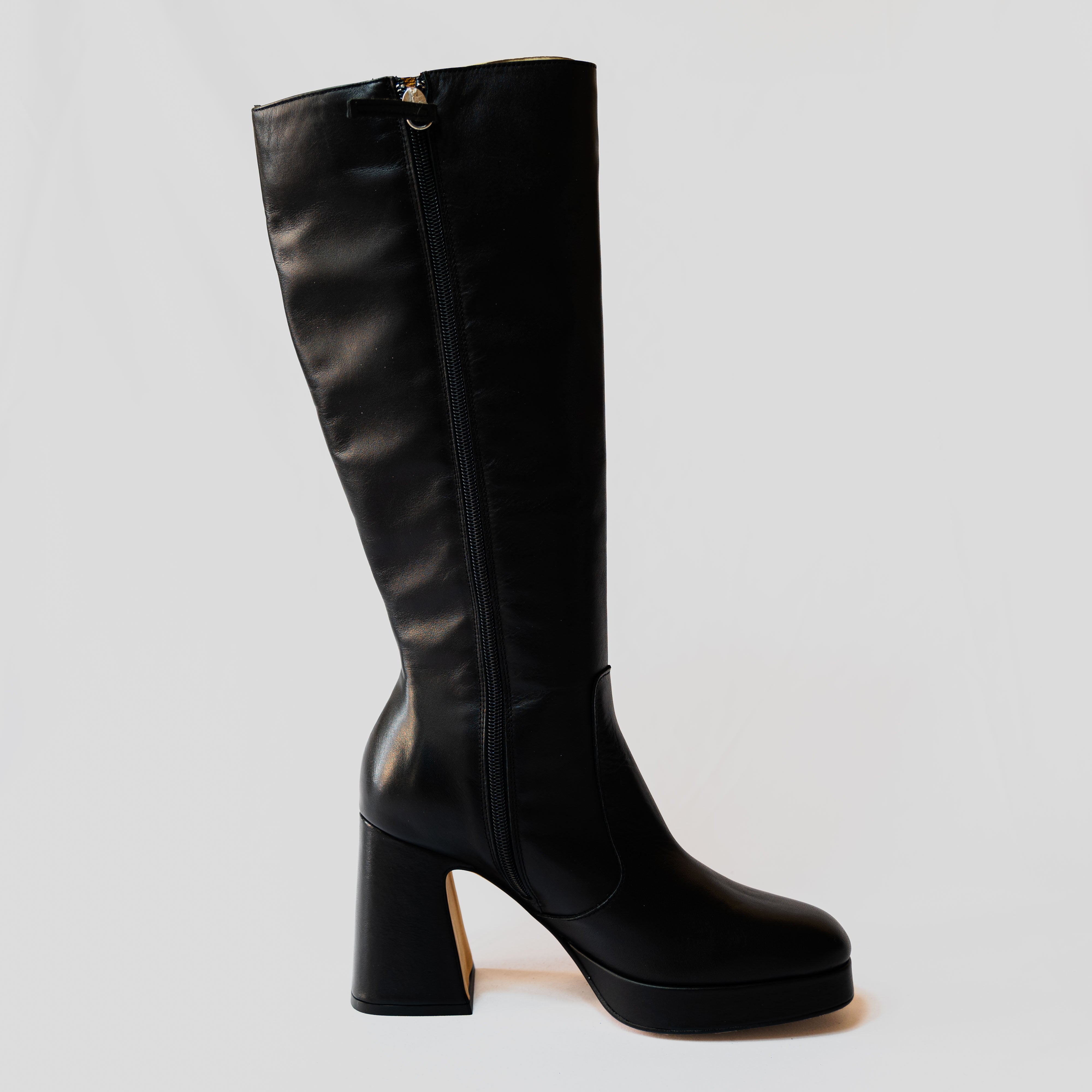 Angel alarcon - Stivali in pelle con plateau e zip