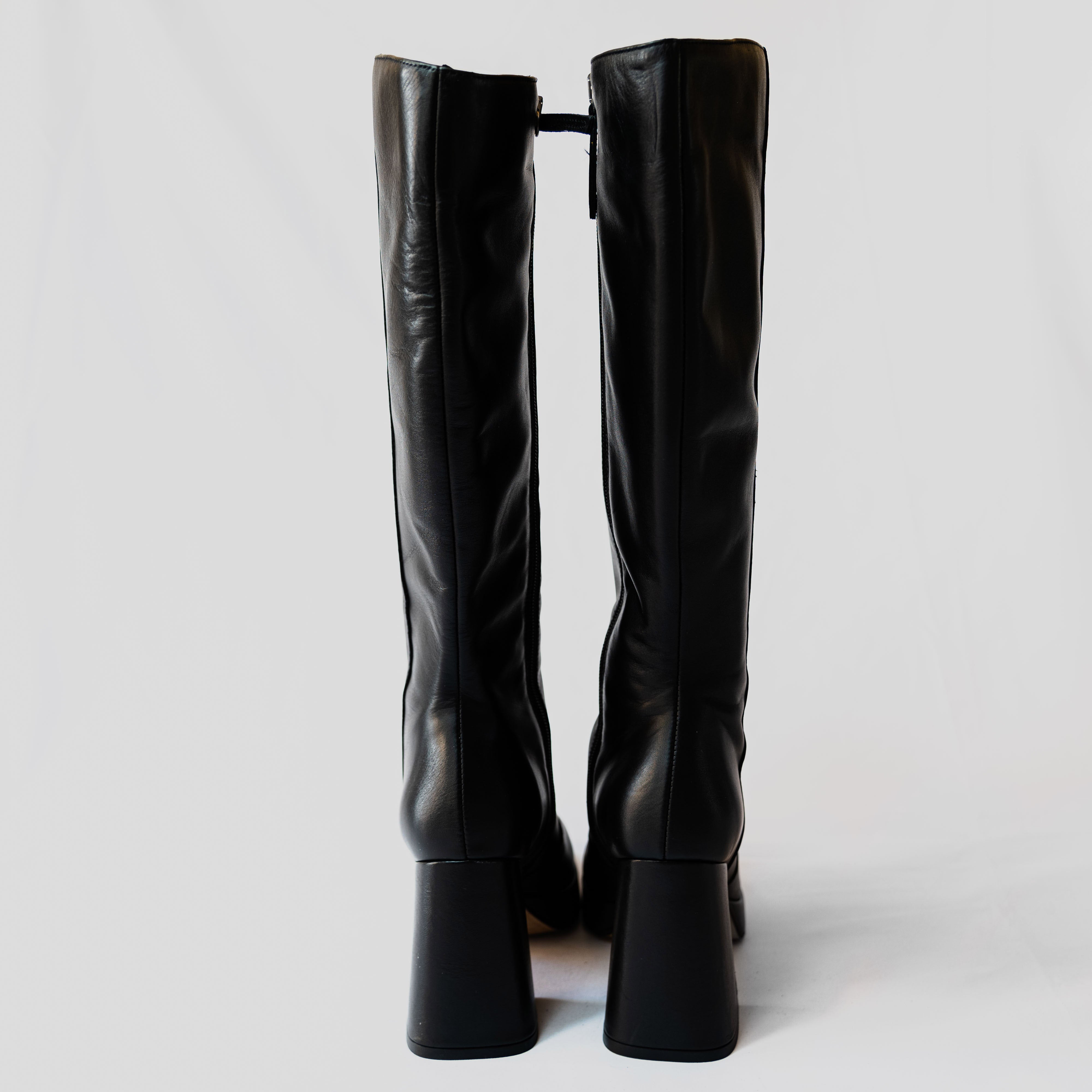 Angel alarcon - Stivali in pelle con plateau e zip