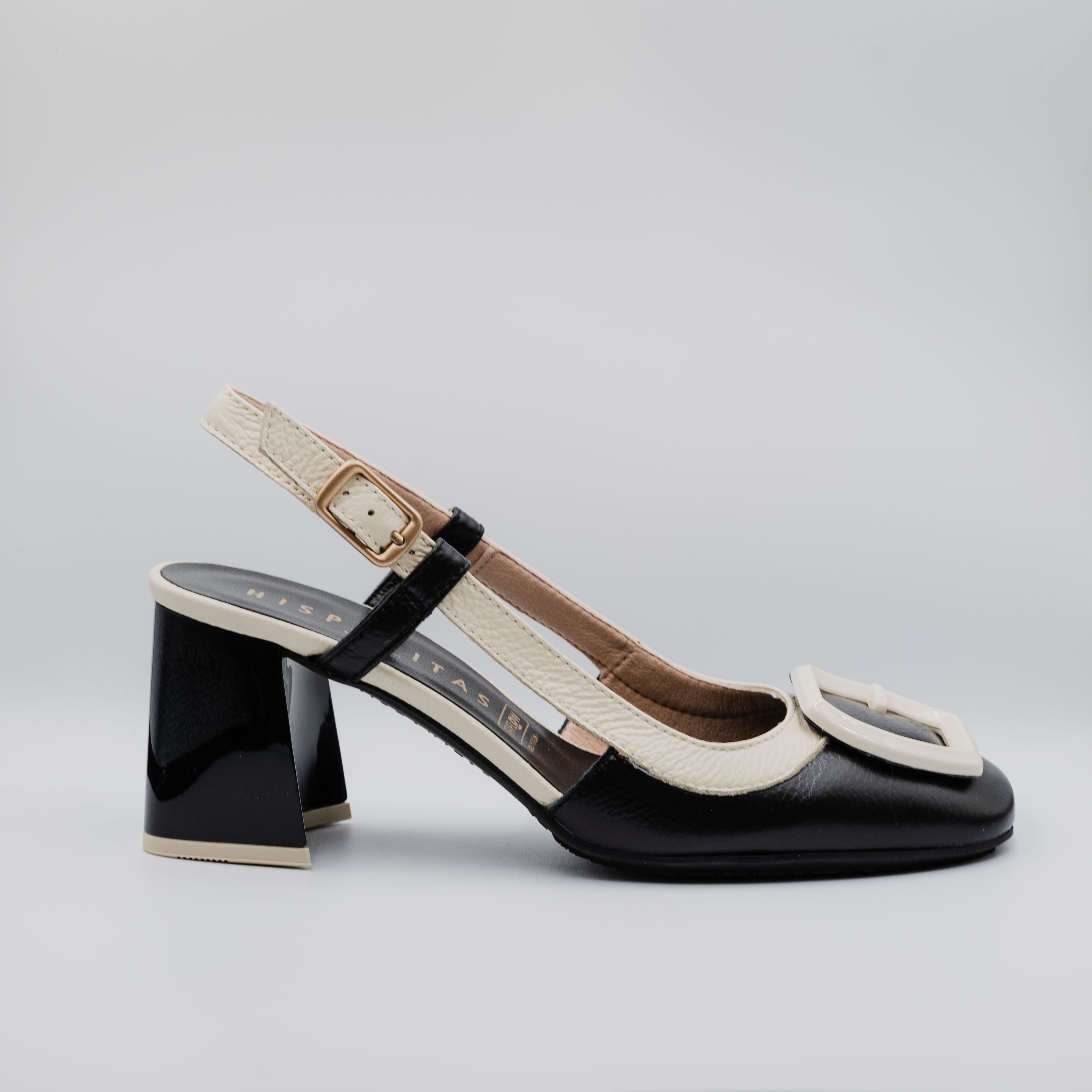 Hispanitas - Slingback in pelle martellata tacco largo