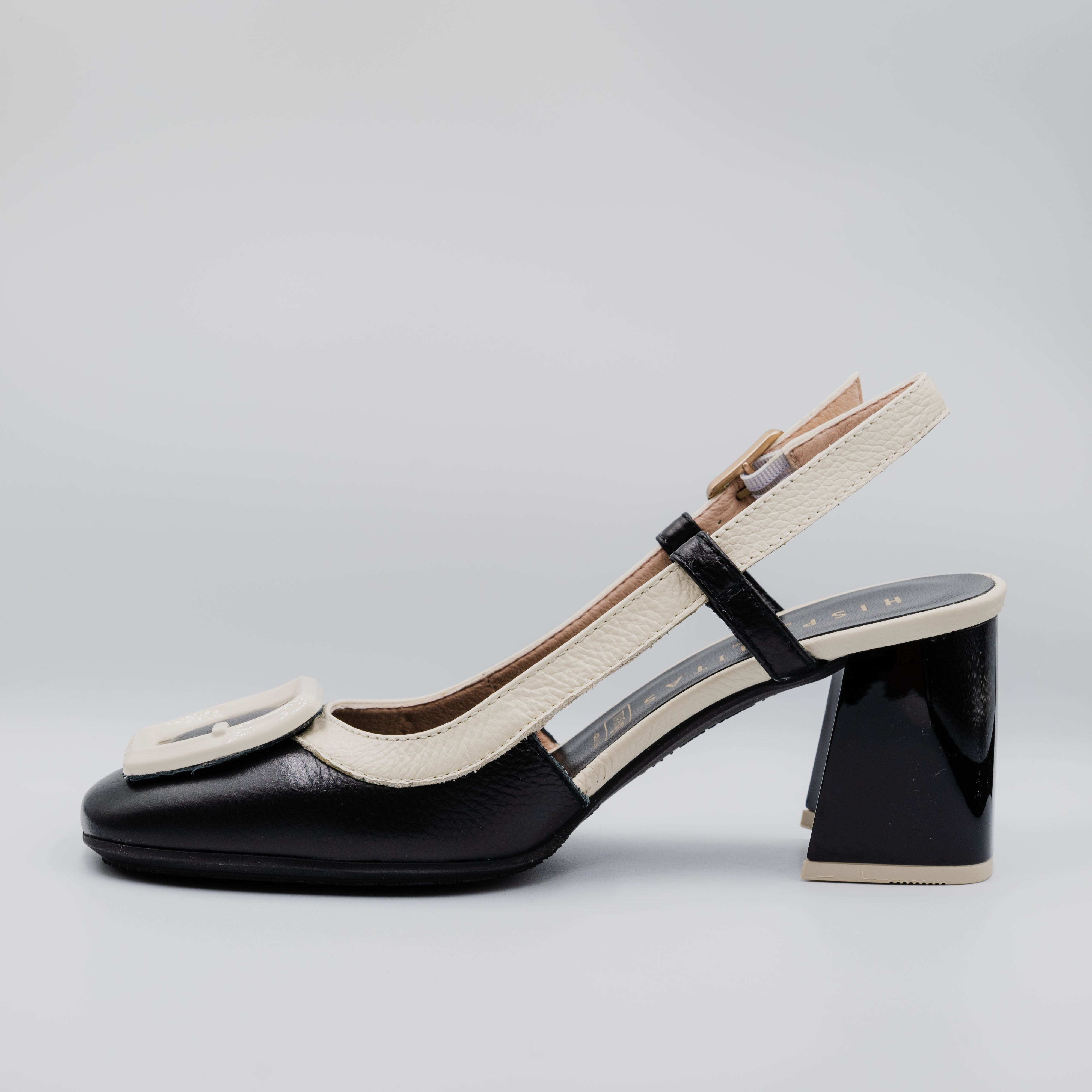 Hispanitas - Slingback in pelle martellata tacco largo