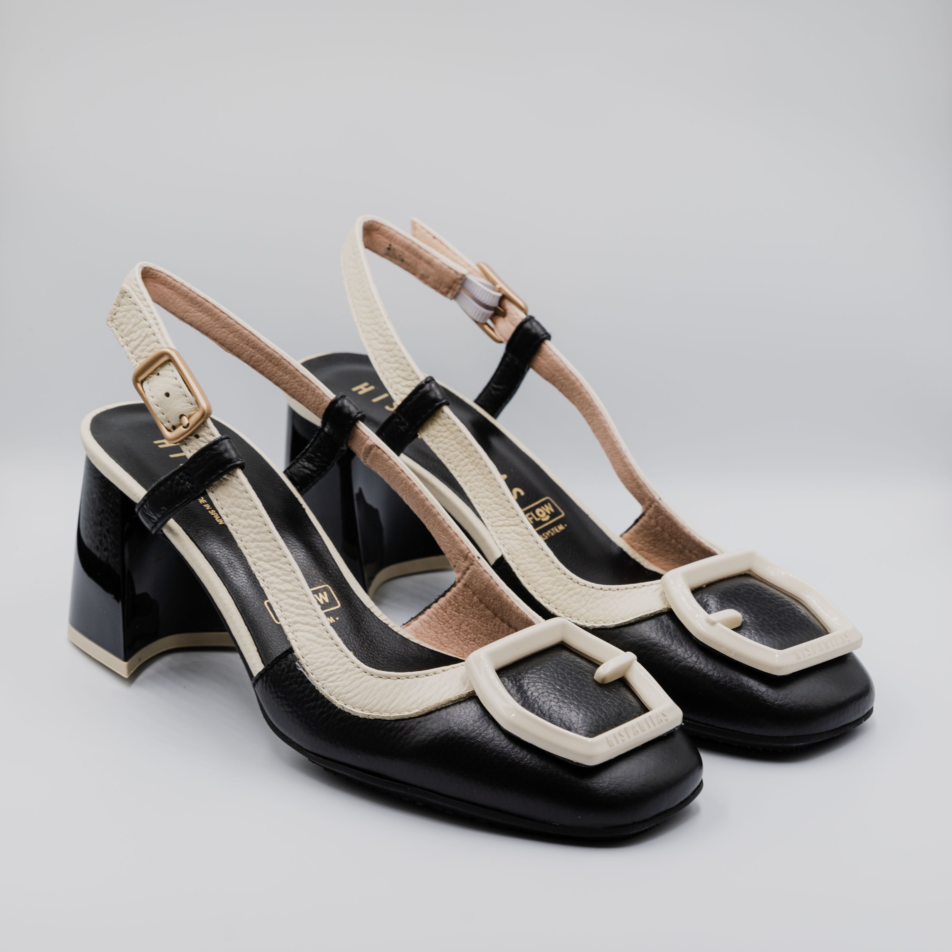 Hispanitas - Slingback in pelle martellata tacco largo