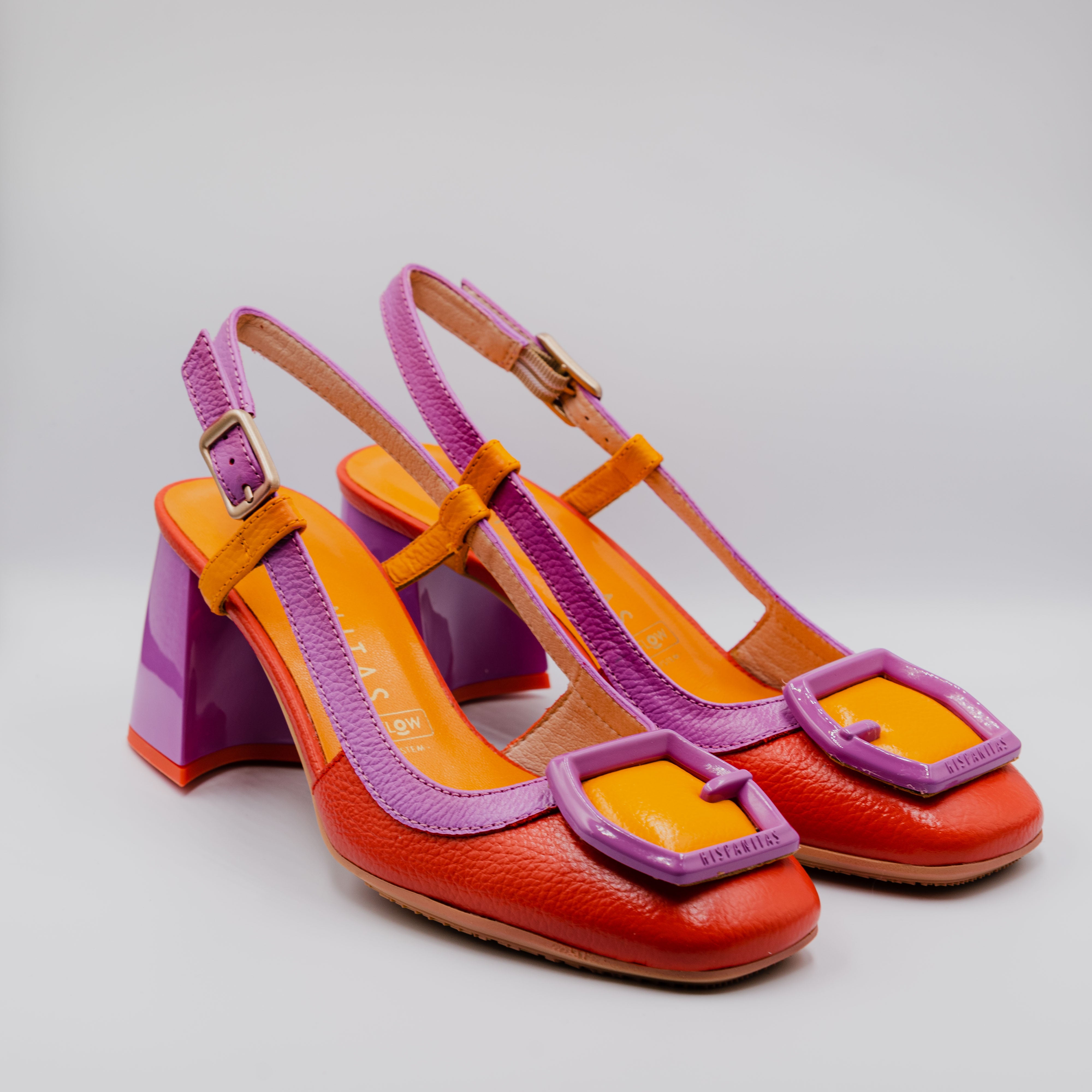 Hispanitas - Slingback in pelle martellata tacco largo