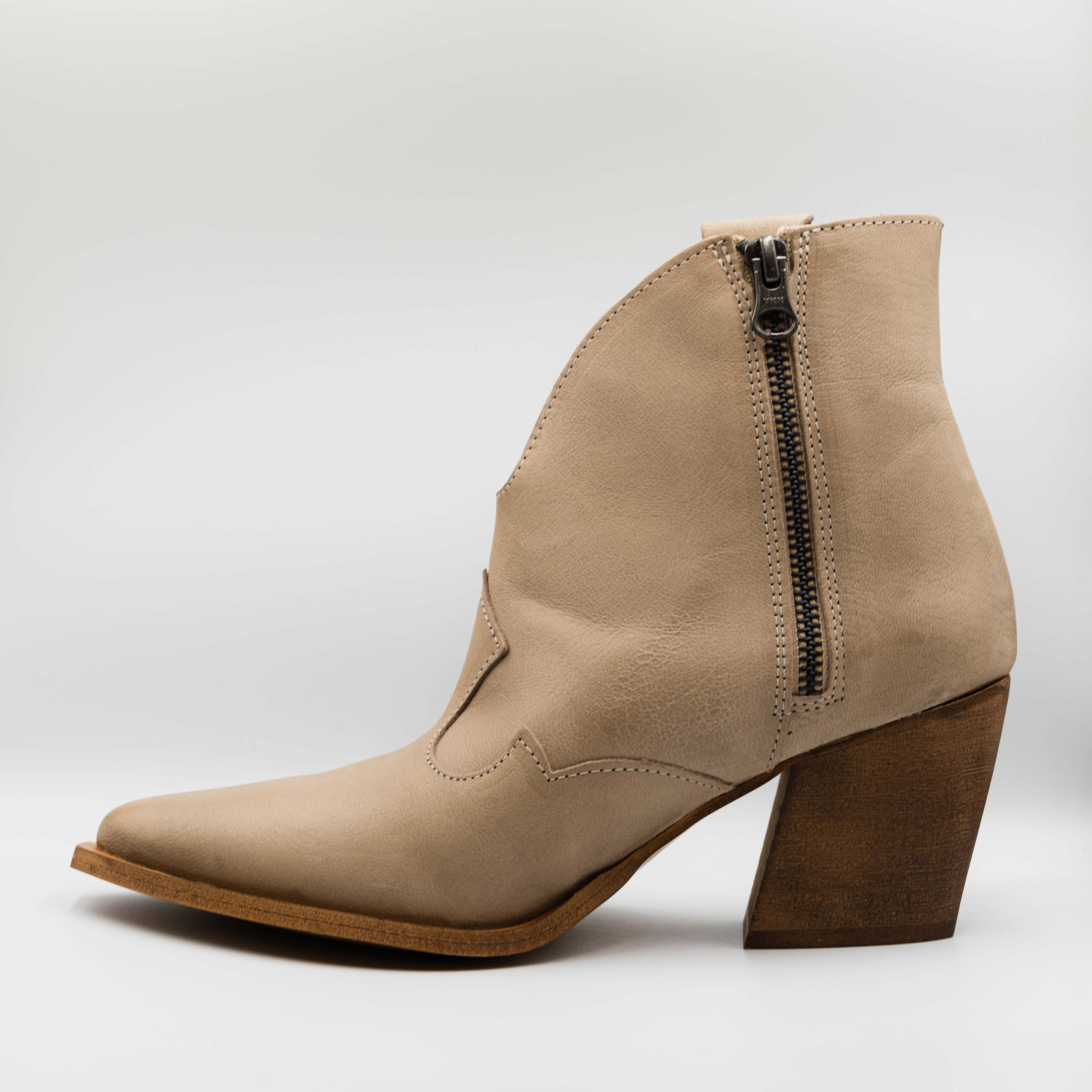 Belang - Camperos in pelle con zip tacco 7 cm