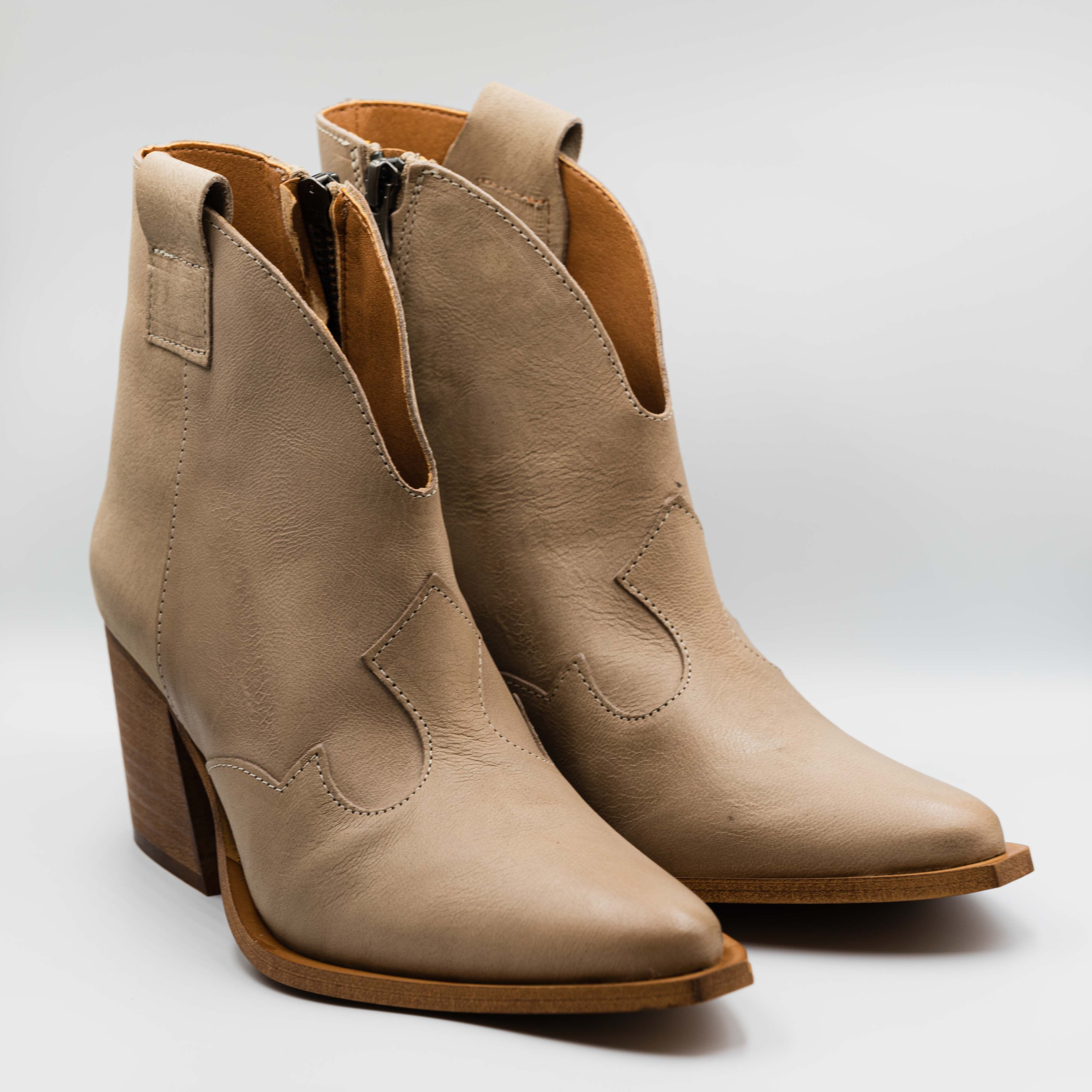 Belang - Camperos in pelle con zip tacco 7 cm
