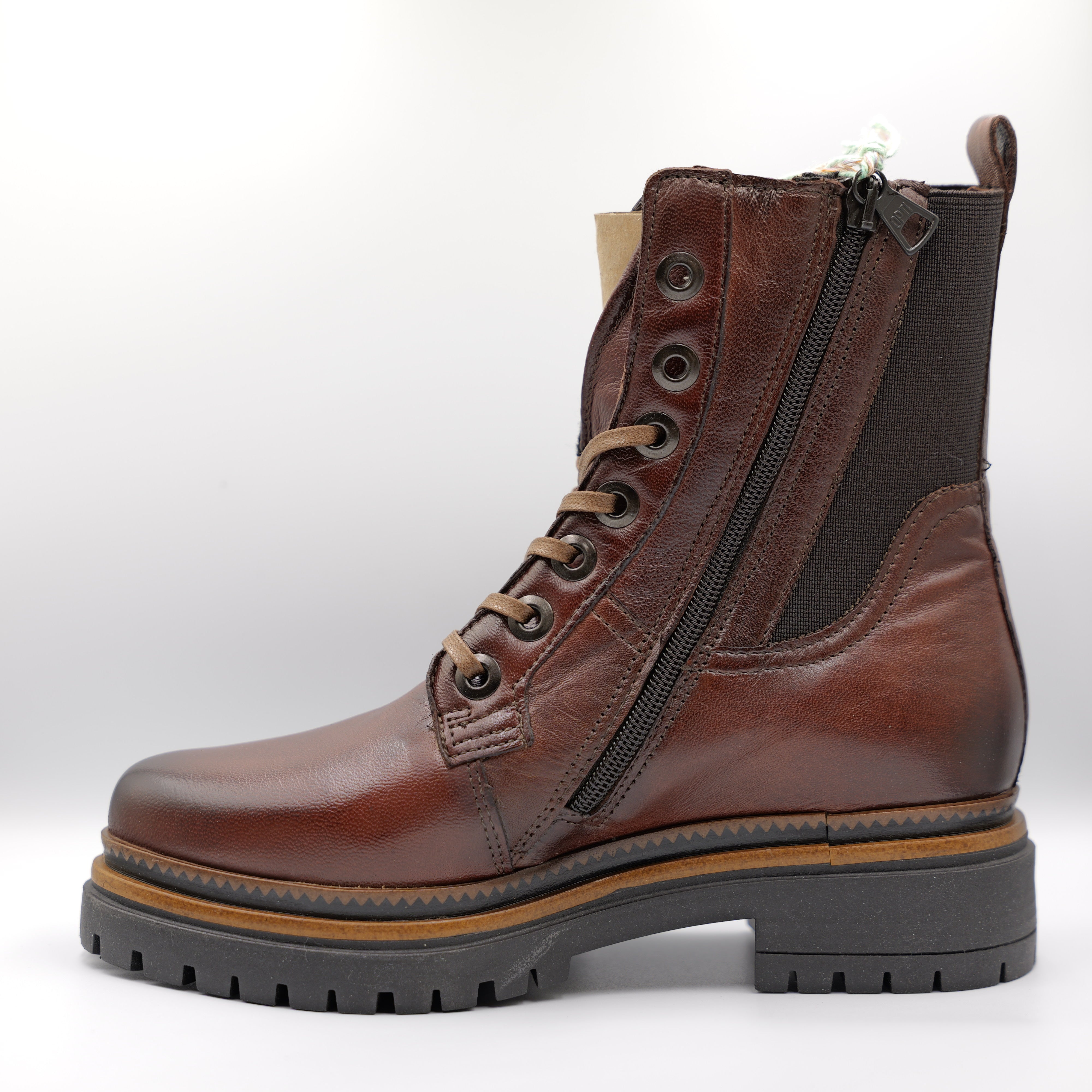 Mjus - Anfibi in pelle con zip