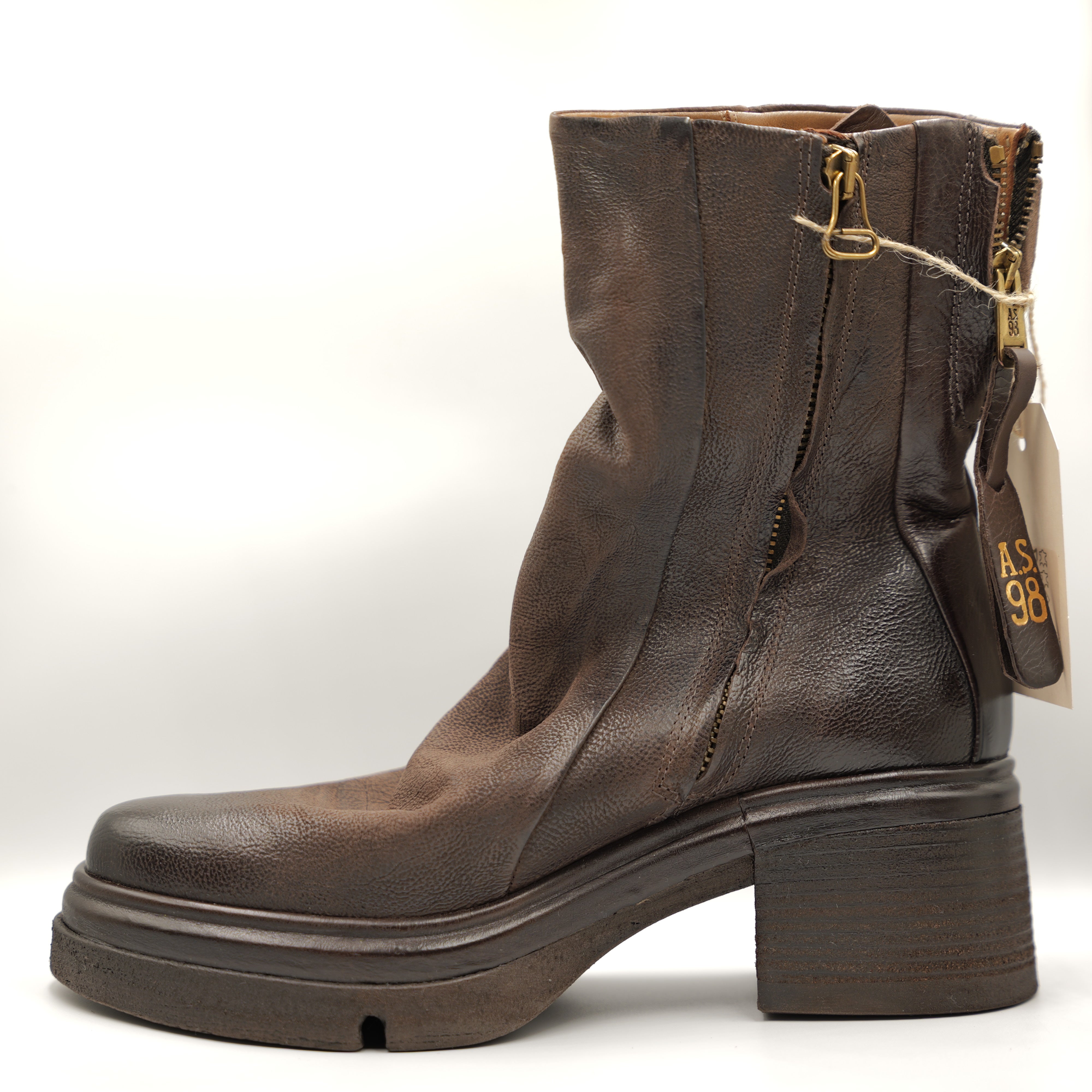A.S.98 - Stivaletti in pelle con zip
