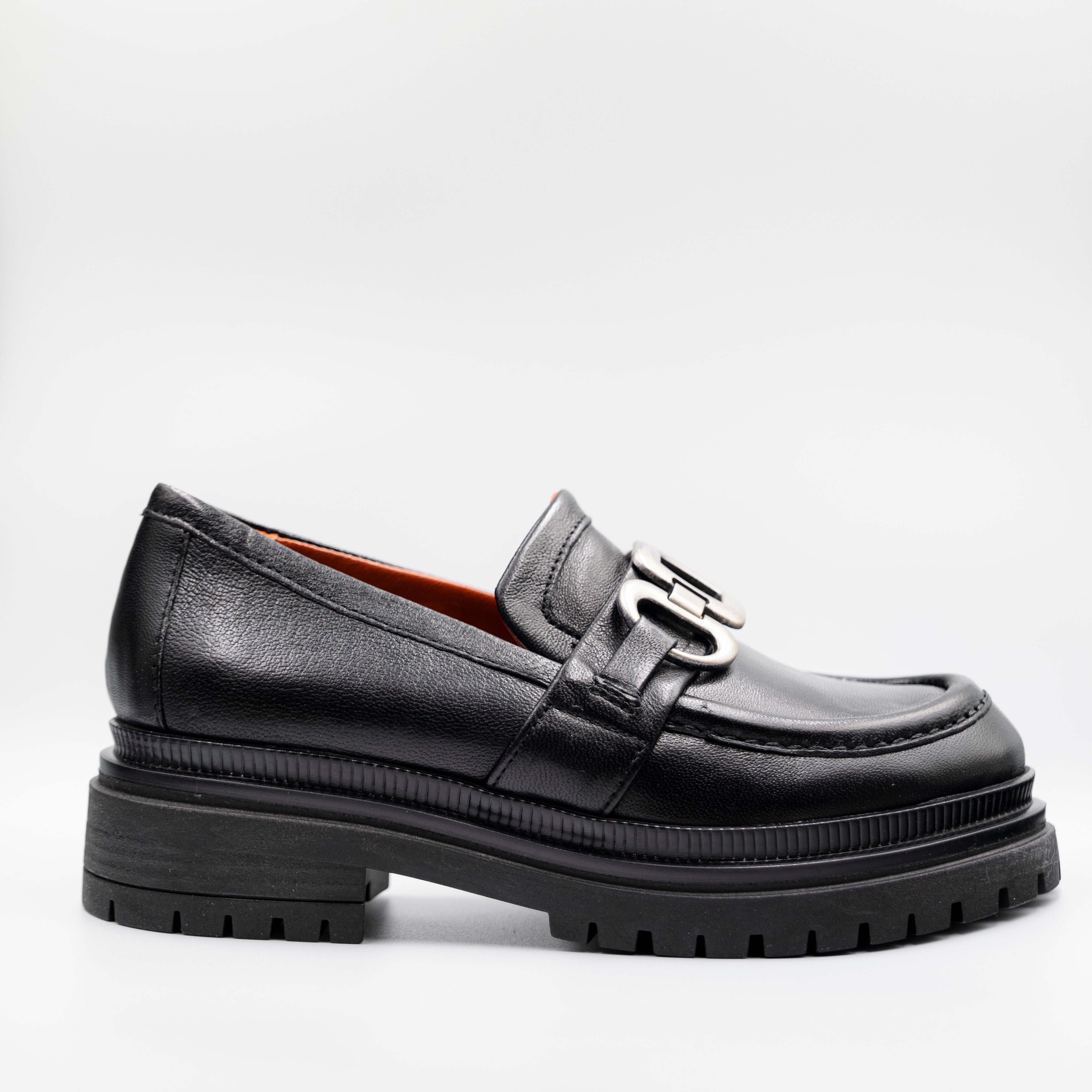 Mjus - Mocassini in pelle con accessorio acciaio