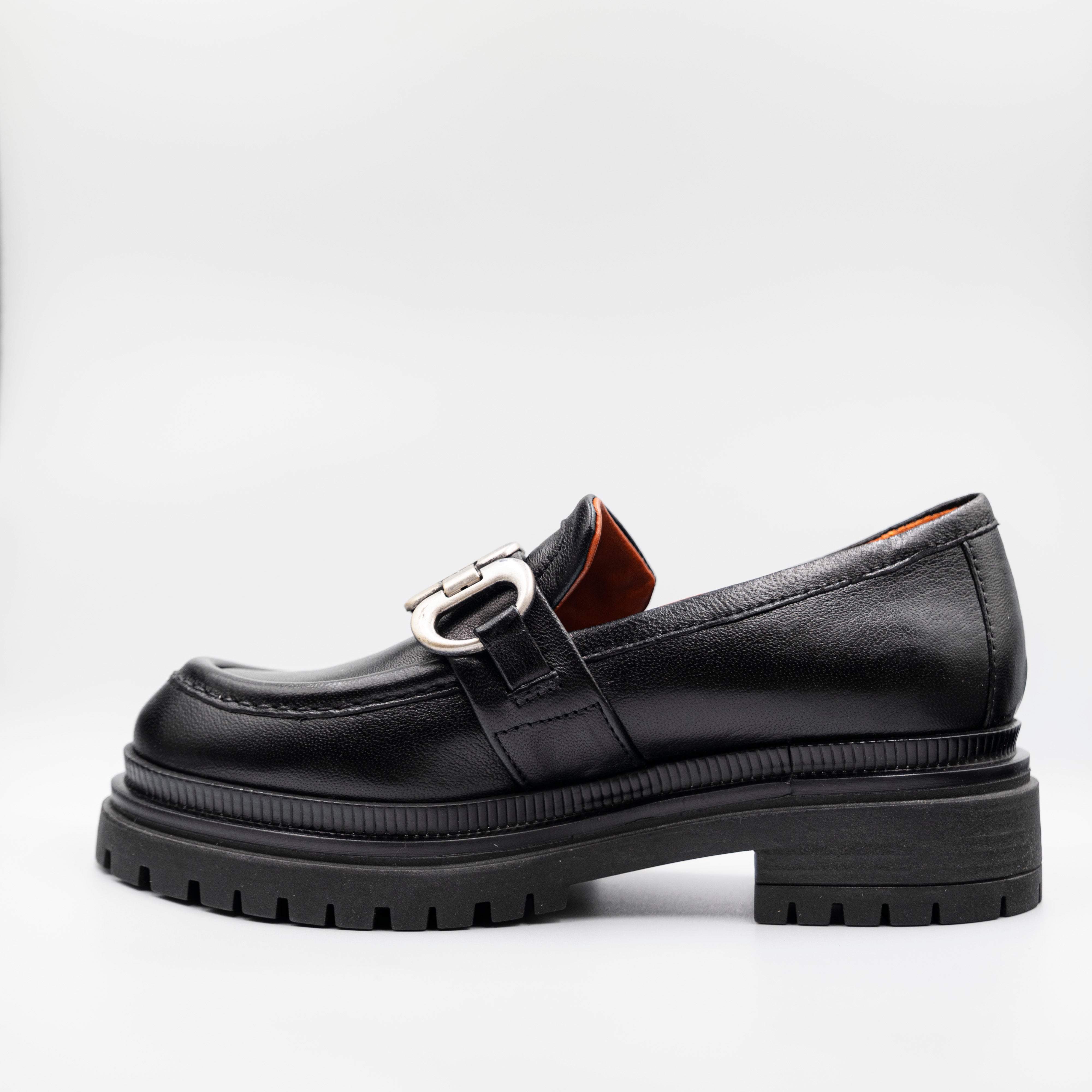 Mjus - Mocassini in pelle con accessorio acciaio