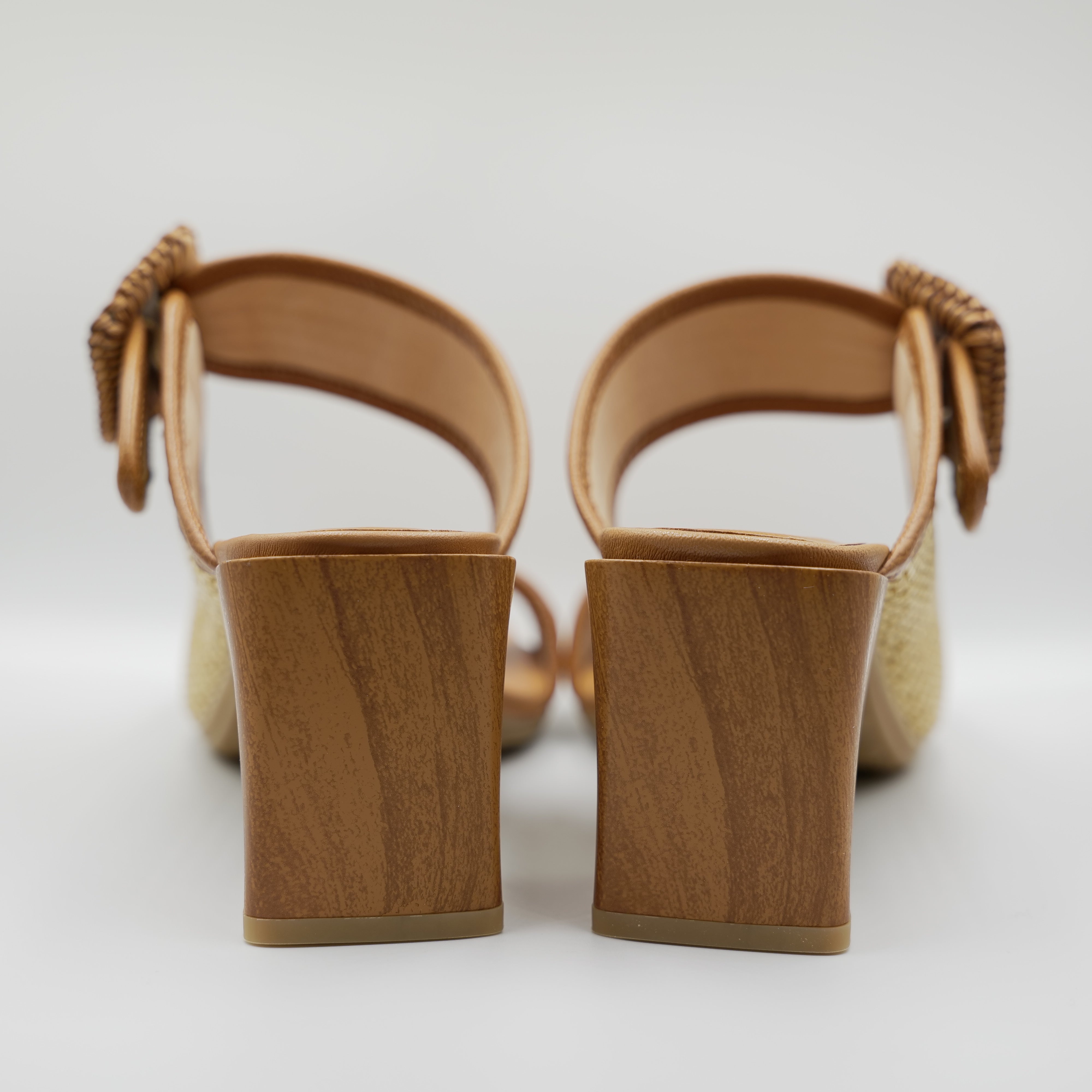 Hispanitas - Scalzati in pelle e rafia con accessorio