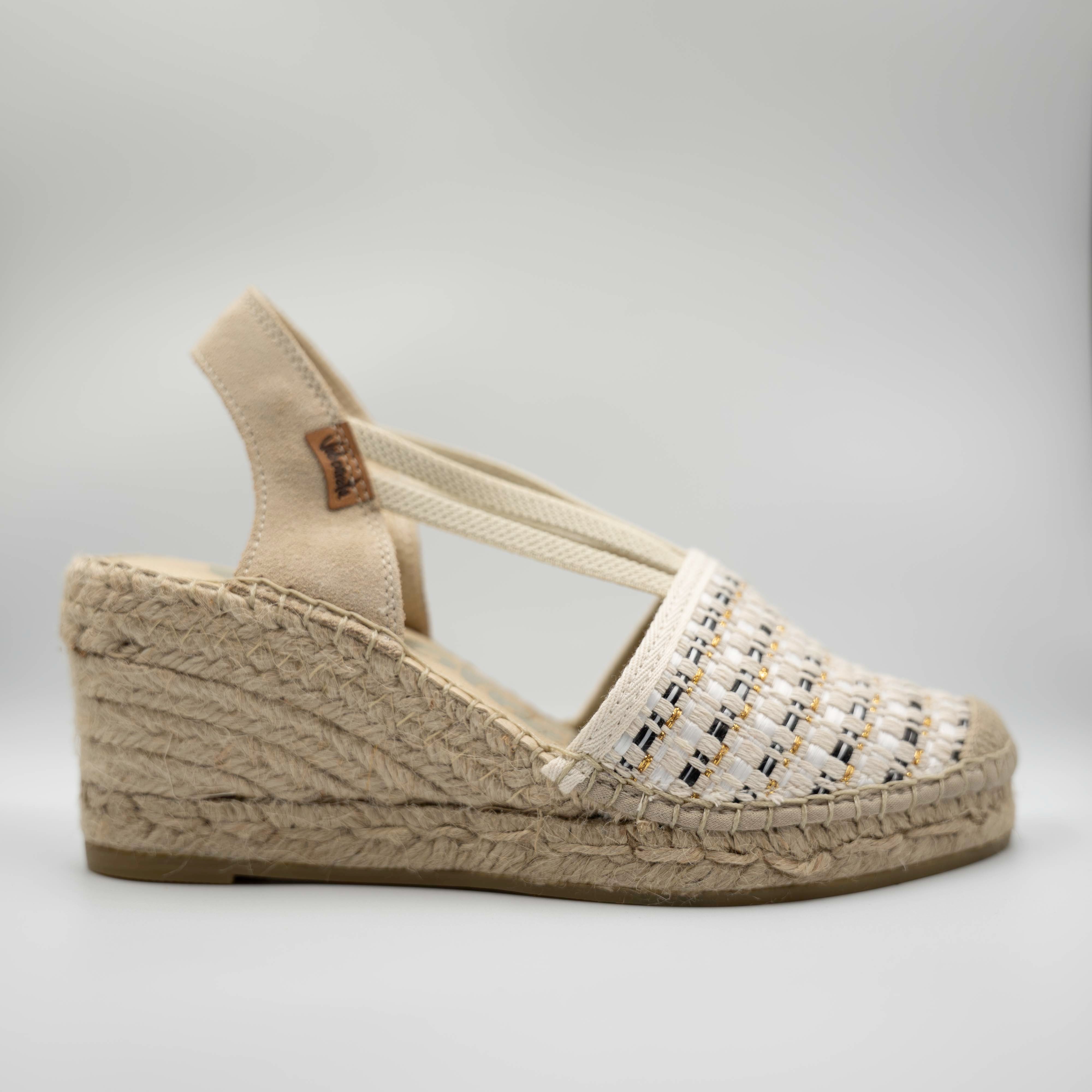 Vidorreta - Espadrilles in pelle e tessuto con elastico